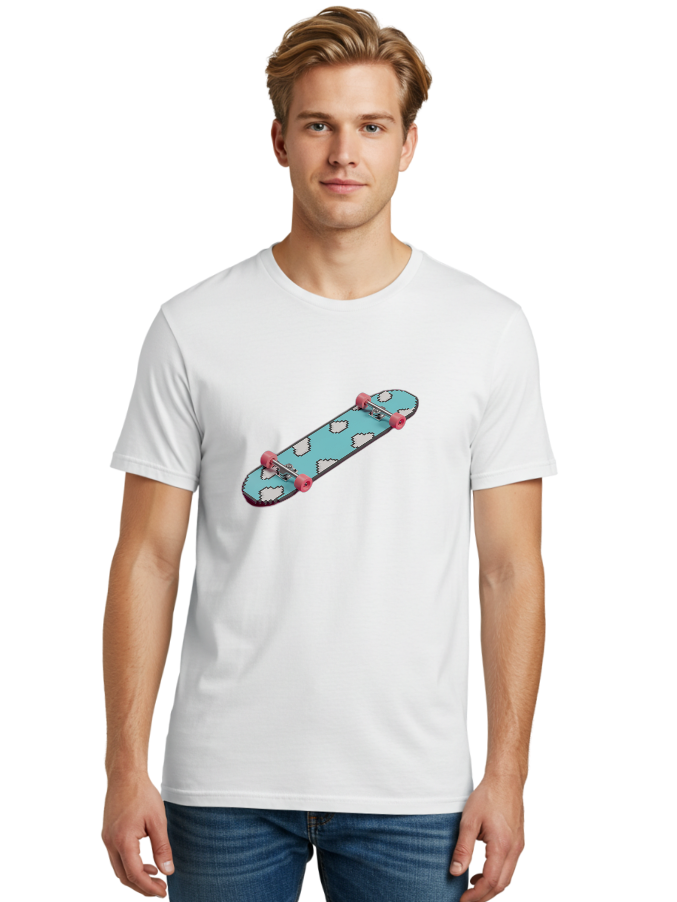 Skateboard-With-Clouds Men'S Graphic Tee, 100% Cotton, Comfortable Casual Summer Wear, Machine Washable, Vintage Camera, Old Camera, Antique Camera, Black Camera, Classic Photography, Photography Equipment, Nostalgic Device, Film Camera, Ban474
