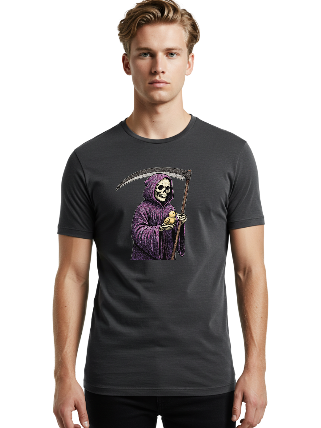 Skeletal-Reaper Men'S Graphic Tee, 100% Cotton, Comfortable Casual Summer Wear, Machine Washable, Vintage Camera, Old Camera, Antique Camera, Black Camera, Classic Photography, Photography Equipment, Nostalgic Device, Film Camera, Camera Art Ban475