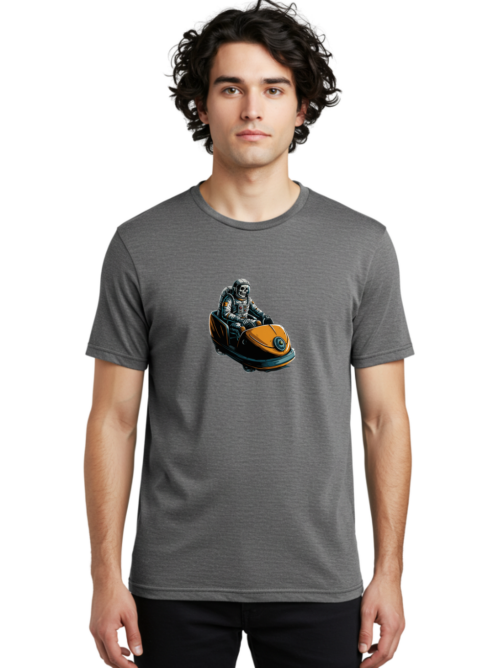 Skeleton-Astronaut-On-Go-Kart Men'S Graphic Tee, 100% Cotton, Comfortable Casual Summer Wear, Machine Washable, Vintage Camera, Old Camera, Antique Camera, Black Camera, Classic Photography, Photography Equipment, Nostalgic Device, Ban477