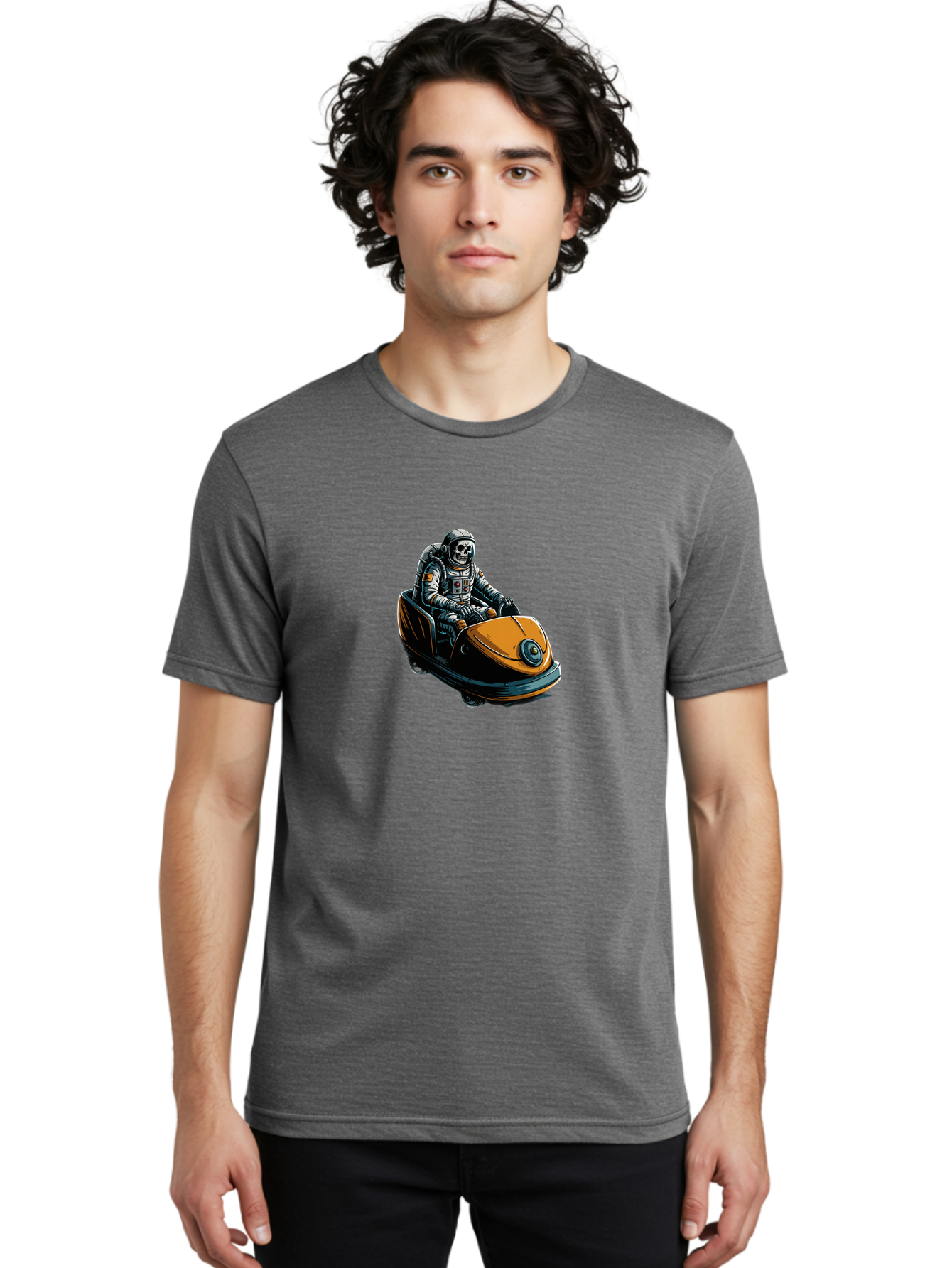 Skeleton-Astronaut-On-Go-Kart Men'S Graphic Tee, 100% Cotton, Comfortable Casual Summer Wear, Machine Washable, Vintage Camera, Old Camera, Antique Camera, Black Camera, Classic Photography, Photography Equipment, Nostalgic Device, Ban477