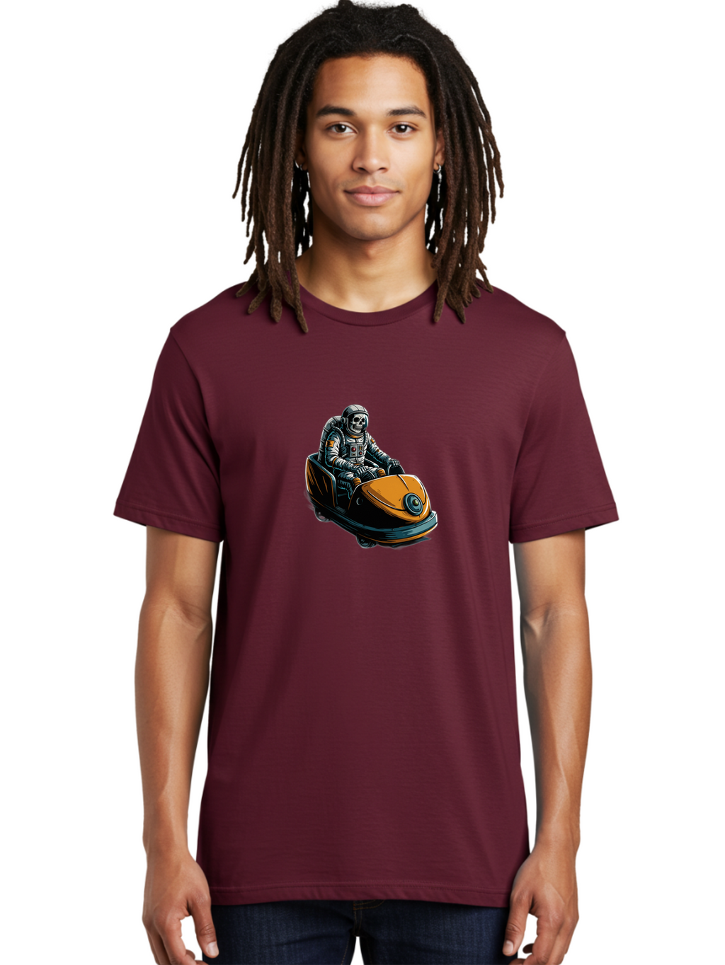 Skeleton-Astronaut-On-Go-Kart Men'S Graphic Tee, 100% Cotton, Comfortable Casual Summer Wear, Machine Washable, Vintage Camera, Old Camera, Antique Camera, Black Camera, Classic Photography, Photography Equipment, Nostalgic Device, Ban477