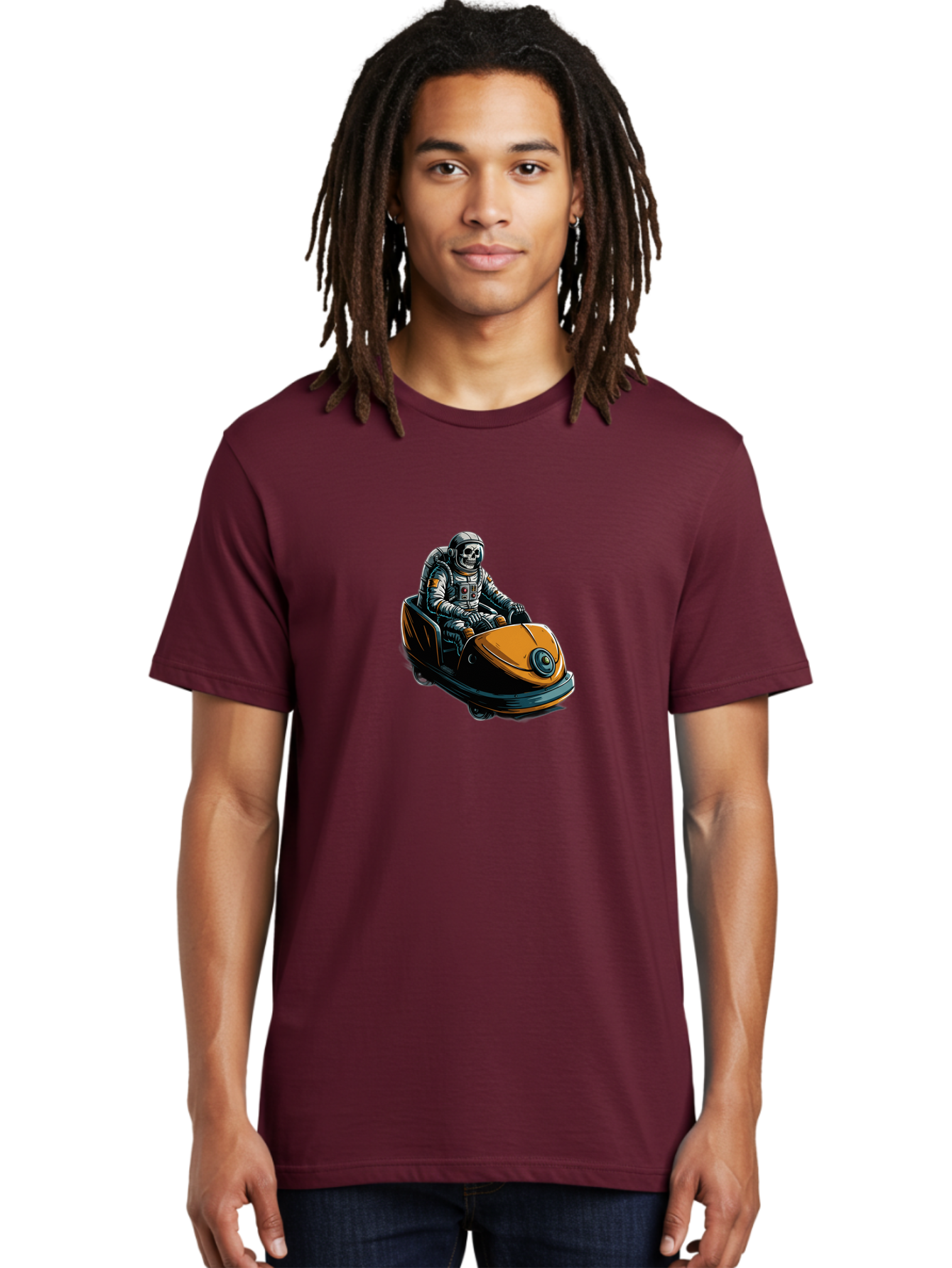 Skeleton-Astronaut-On-Go-Kart Men'S Graphic Tee, 100% Cotton, Comfortable Casual Summer Wear, Machine Washable, Vintage Camera, Old Camera, Antique Camera, Black Camera, Classic Photography, Photography Equipment, Nostalgic Device, Ban477