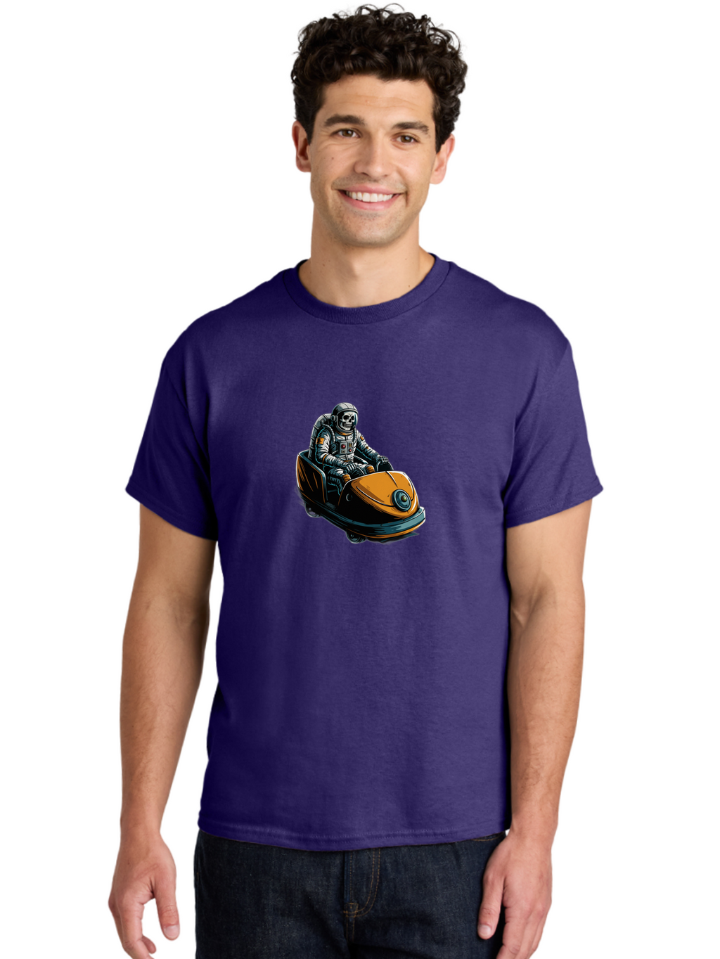 Skeleton-Astronaut-On-Go-Kart Men'S Graphic Tee, 100% Cotton, Comfortable Casual Summer Wear, Machine Washable, Vintage Camera, Old Camera, Antique Camera, Black Camera, Classic Photography, Photography Equipment, Nostalgic Device, Ban477