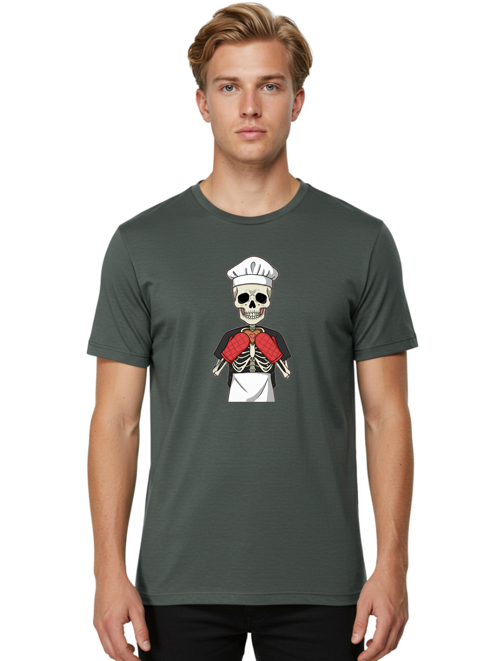 Skeleton-Chef-1 Men'S Graphic Tee, 100% Cotton, Comfortable Casual Summer Wear, Machine Washable, Vintage Camera, Old Camera, Antique Camera, Black Camera, Classic Photography, Photography Equipment, Nostalgic Device, Film Camera, Camera Art Ban478