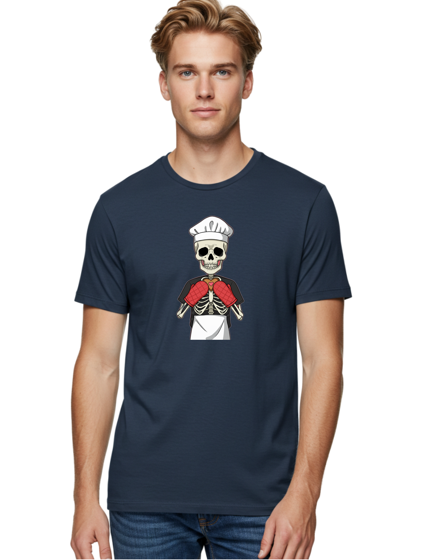 Skeleton-Chef-1 Men'S Graphic Tee, 100% Cotton, Comfortable Casual Summer Wear, Machine Washable, Vintage Camera, Old Camera, Antique Camera, Black Camera, Classic Photography, Photography Equipment, Nostalgic Device, Film Camera, Camera Art Ban478