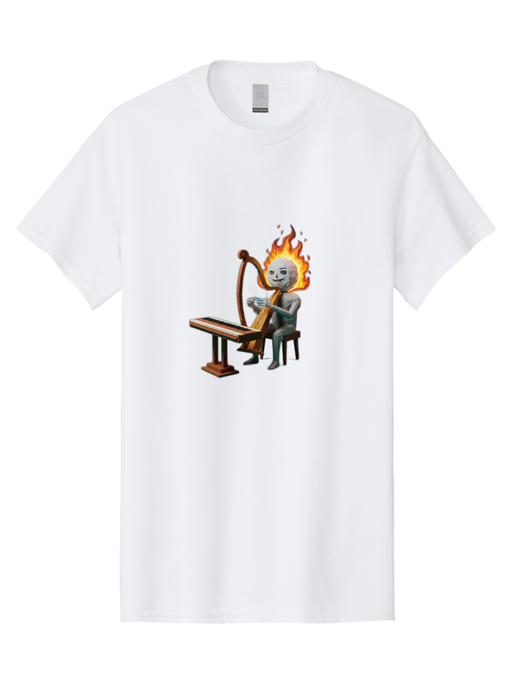 Skeleton-Playing-Lyre Men'S Graphic Tee, 100% Cotton, Comfortable Casual Summer Wear, Machine Washable, Vintage Camera, Old Camera, Antique Camera, Black Camera, Classic Photography, Photography Equipment, Nostalgic Device, Film Camera, Ban483