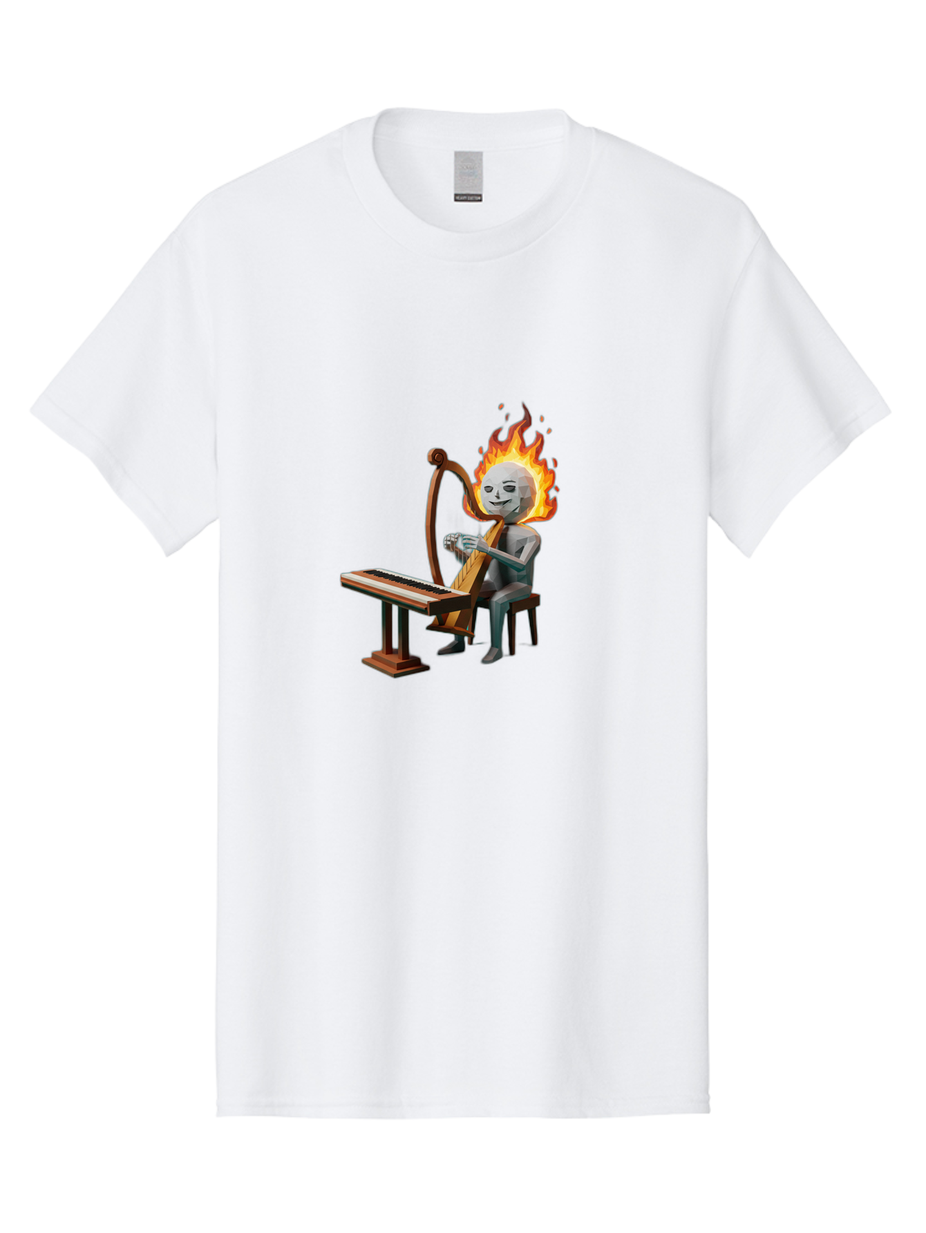 Skeleton-Playing-Lyre Men'S Graphic Tee, 100% Cotton, Comfortable Casual Summer Wear, Machine Washable, Vintage Camera, Old Camera, Antique Camera, Black Camera, Classic Photography, Photography Equipment, Nostalgic Device, Film Camera, Ban483