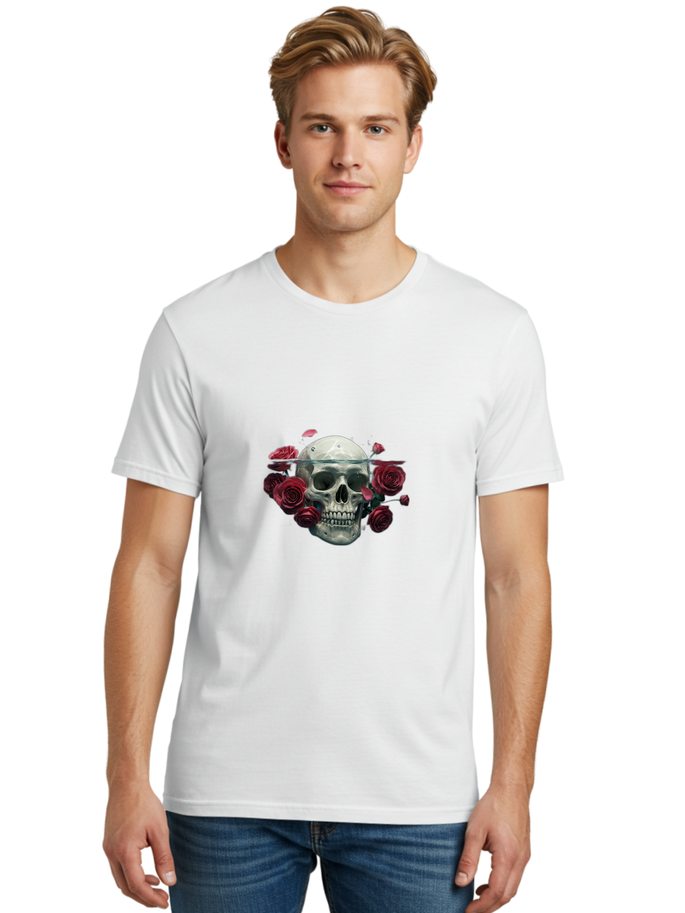 Skull-And-Roses Men'S Graphic Tee, 100% Cotton, Comfortable Casual Summer Wear, Machine Washable, Vintage Camera, Old Camera, Antique Camera, Black Camera, Classic Photography, Photography Equipment, Nostalgic Device, Film Camera, Camera Art Ban484