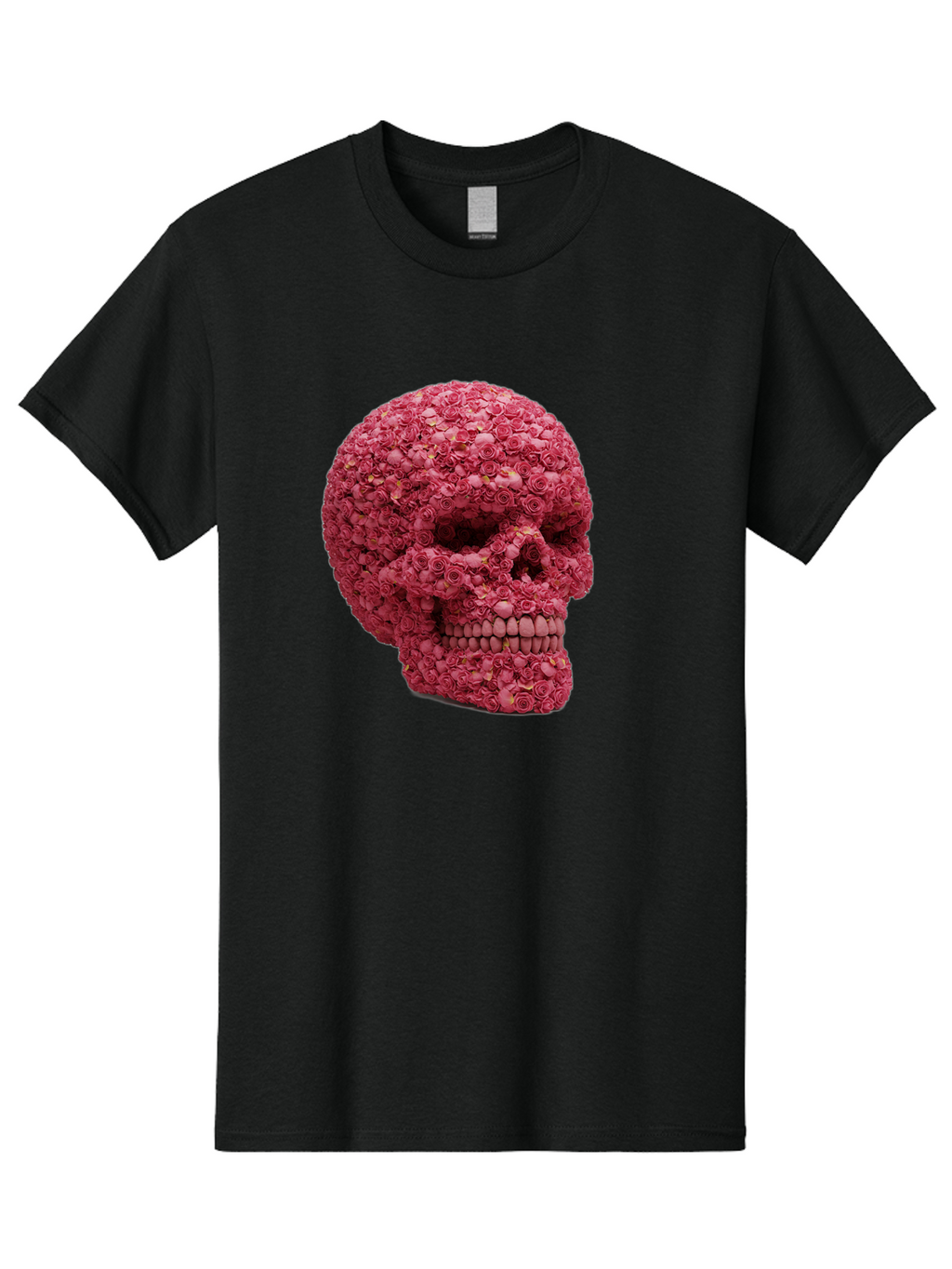 Skull-With-Pink-Roses-2 Men'S Graphic Tee, 100% Cotton, Comfortable Casual Summer Wear, Machine Washable, Vintage Camera, Old Camera, Antique Camera, Black Camera, Classic Photography, Photography Equipment, Nostalgic Device, Film Camera, Ban486
