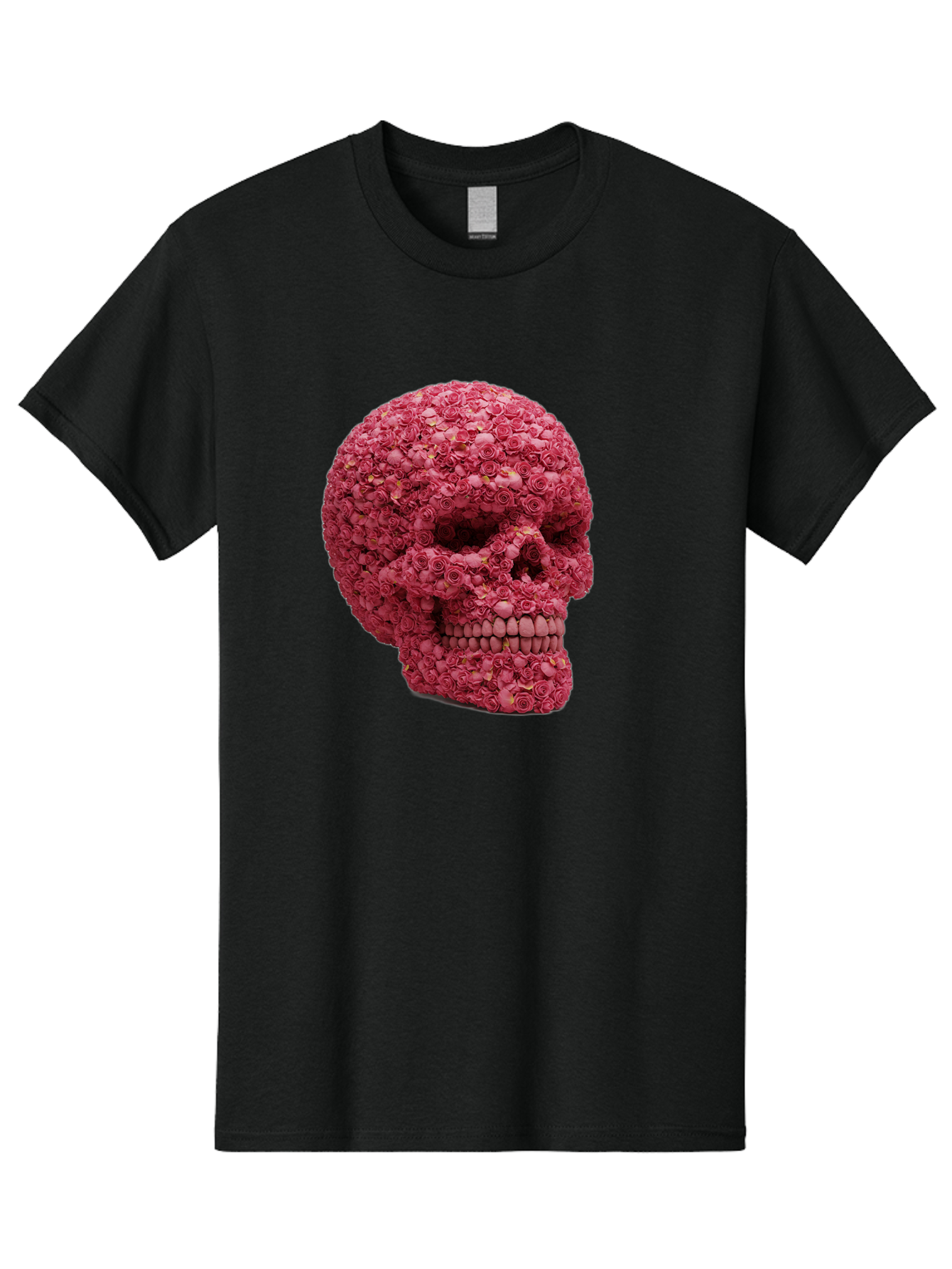 Skull-With-Pink-Roses-2 Men'S Graphic Tee, 100% Cotton, Comfortable Casual Summer Wear, Machine Washable, Vintage Camera, Old Camera, Antique Camera, Black Camera, Classic Photography, Photography Equipment, Nostalgic Device, Film Camera, Ban486