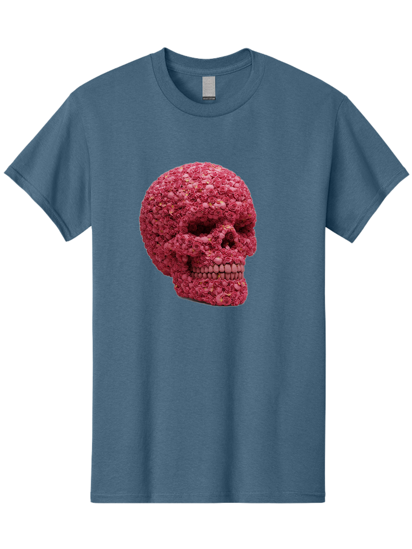 Skull-With-Pink-Roses-2 Men'S Graphic Tee, 100% Cotton, Comfortable Casual Summer Wear, Machine Washable, Vintage Camera, Old Camera, Antique Camera, Black Camera, Classic Photography, Photography Equipment, Nostalgic Device, Film Camera, Ban486
