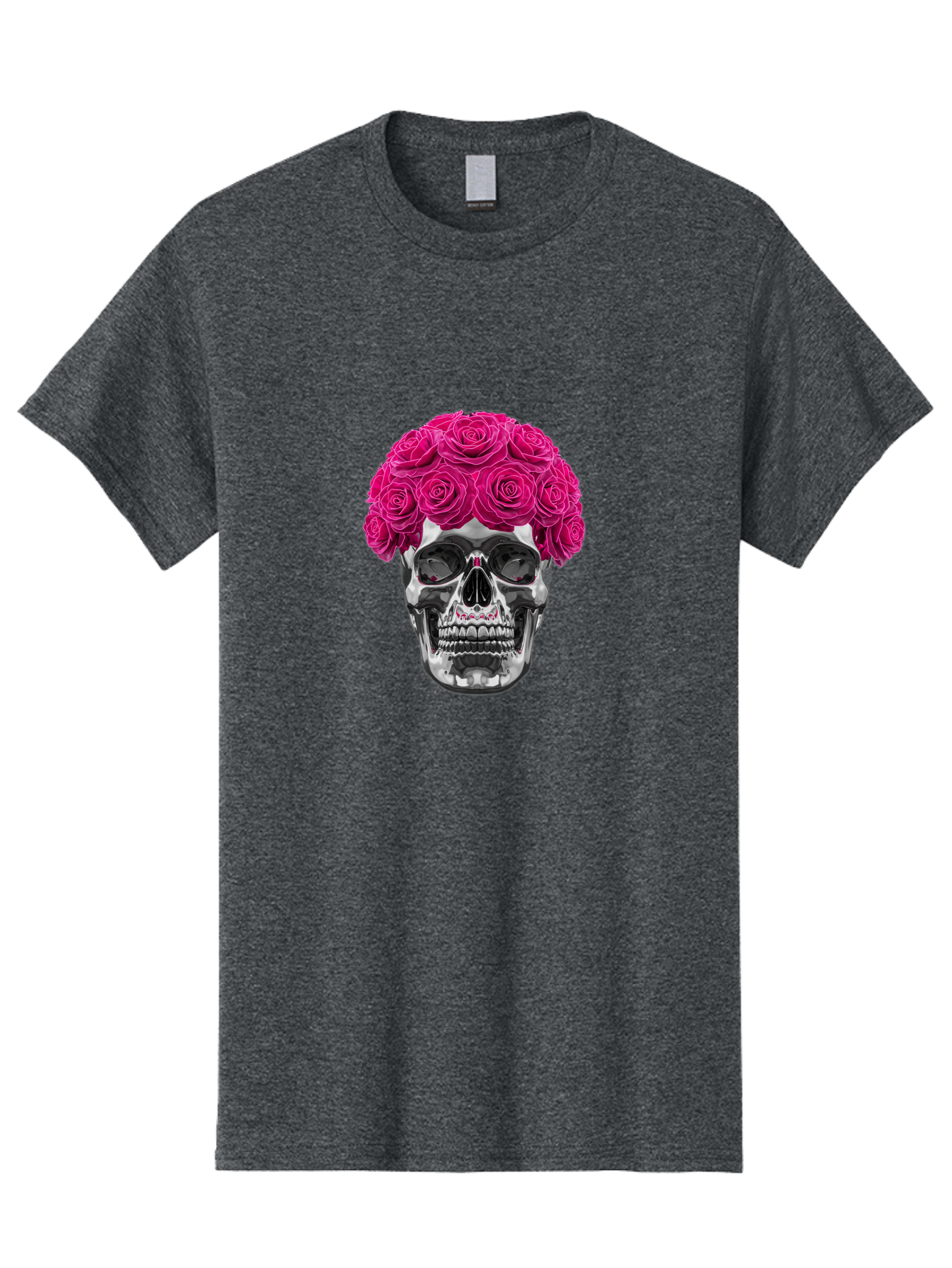 Skull-With-Pink-Roses Men'S Graphic Tee, 100% Cotton, Comfortable Casual Summer Wear, Machine Washable, Vintage Camera, Old Camera, Antique Camera, Black Camera, Classic Photography, Photography Equipment, Nostalgic Device, Film Camera, Ban487