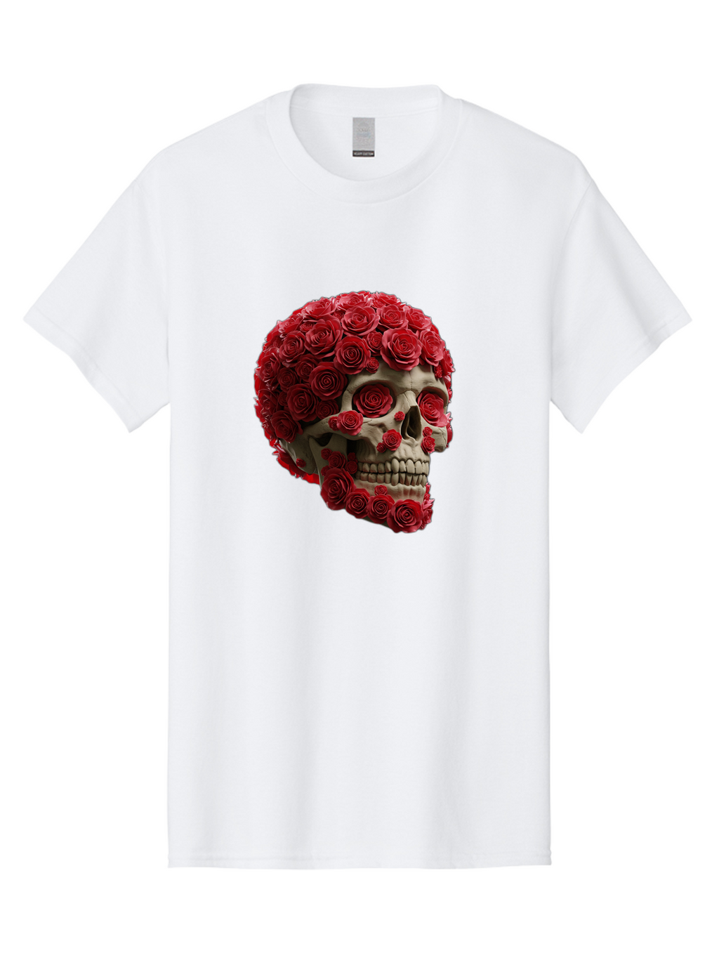 Skull-With-Red-Roses Men'S Graphic Tee, 100% Cotton, Comfortable Casual Summer Wear, Machine Washable, Vintage Camera, Old Camera, Antique Camera, Black Camera, Classic Photography, Photography Equipment, Nostalgic Device, Film Camera, Ban489