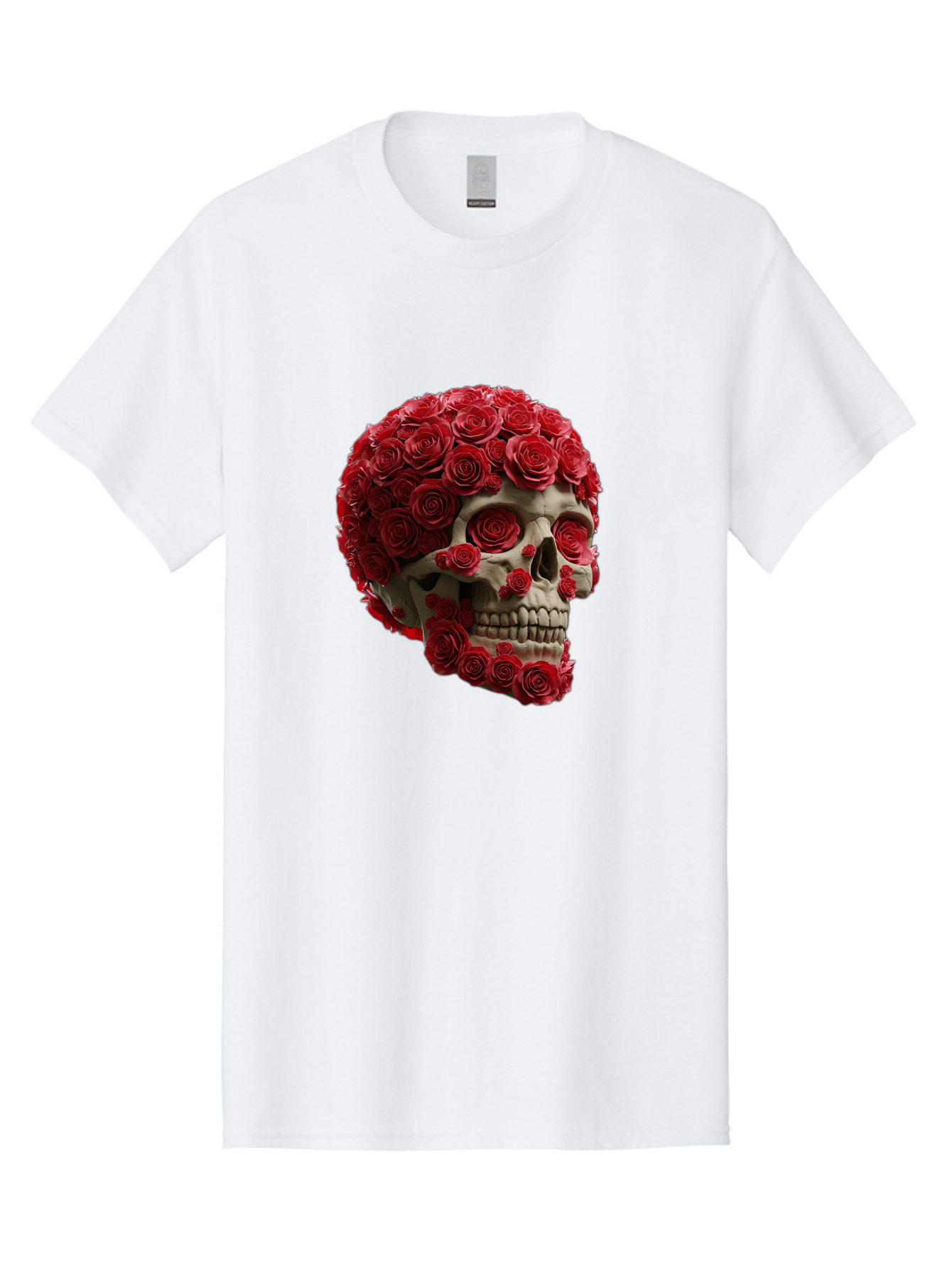 Skull-With-Red-Roses Men'S Graphic Tee, 100% Cotton, Comfortable Casual Summer Wear, Machine Washable, Vintage Camera, Old Camera, Antique Camera, Black Camera, Classic Photography, Photography Equipment, Nostalgic Device, Film Camera, Ban489