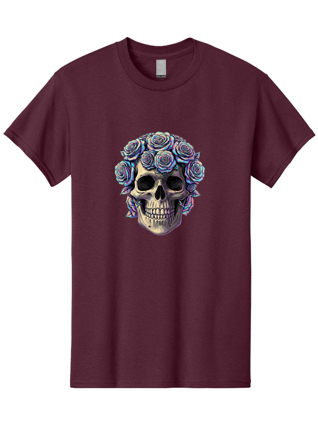Skull-With-Roses-1 Men'S Graphic Tee, 100% Cotton, Comfortable Casual Summer Wear, Machine Washable, Vintage Camera, Old Camera, Antique Camera, Black Camera, Classic Photography, Photography Equipment, Nostalgic Device, Film Camera, Ban490