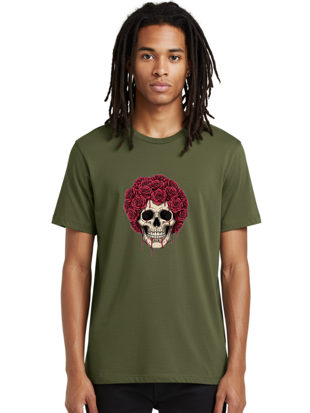 Skull-With-Roses-3 Men'S Graphic Tee, 100% Cotton, Comfortable Casual Summer Wear, Machine Washable, Vintage Camera, Old Camera, Antique Camera, Black Camera, Classic Photography, Photography Equipment, Nostalgic Device, Film Camera, Ban492