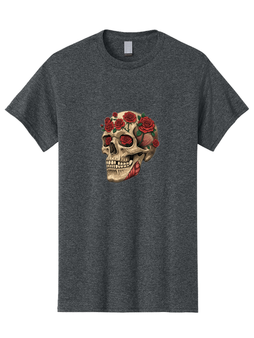 Skull-With-Roses-4 Men'S Graphic Tee, 100% Cotton, Comfortable Casual Summer Wear, Machine Washable, Vintage Camera, Old Camera, Antique Camera, Black Camera, Classic Photography, Photography Equipment, Nostalgic Device, Film Camera, Ban493