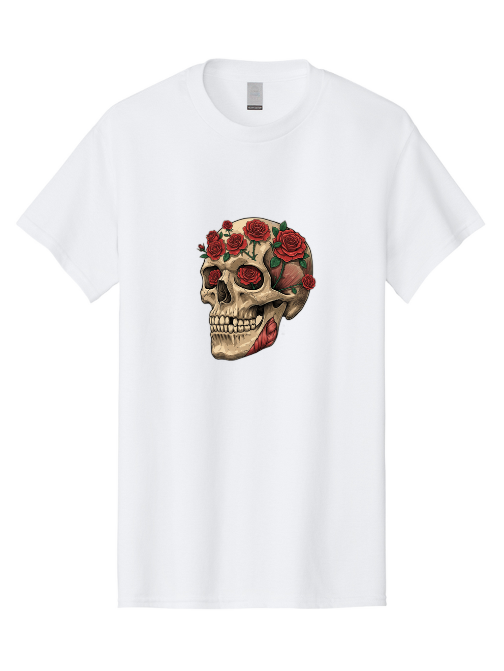 Skull-With-Roses-4 Men'S Graphic Tee, 100% Cotton, Comfortable Casual Summer Wear, Machine Washable, Vintage Camera, Old Camera, Antique Camera, Black Camera, Classic Photography, Photography Equipment, Nostalgic Device, Film Camera, Ban493