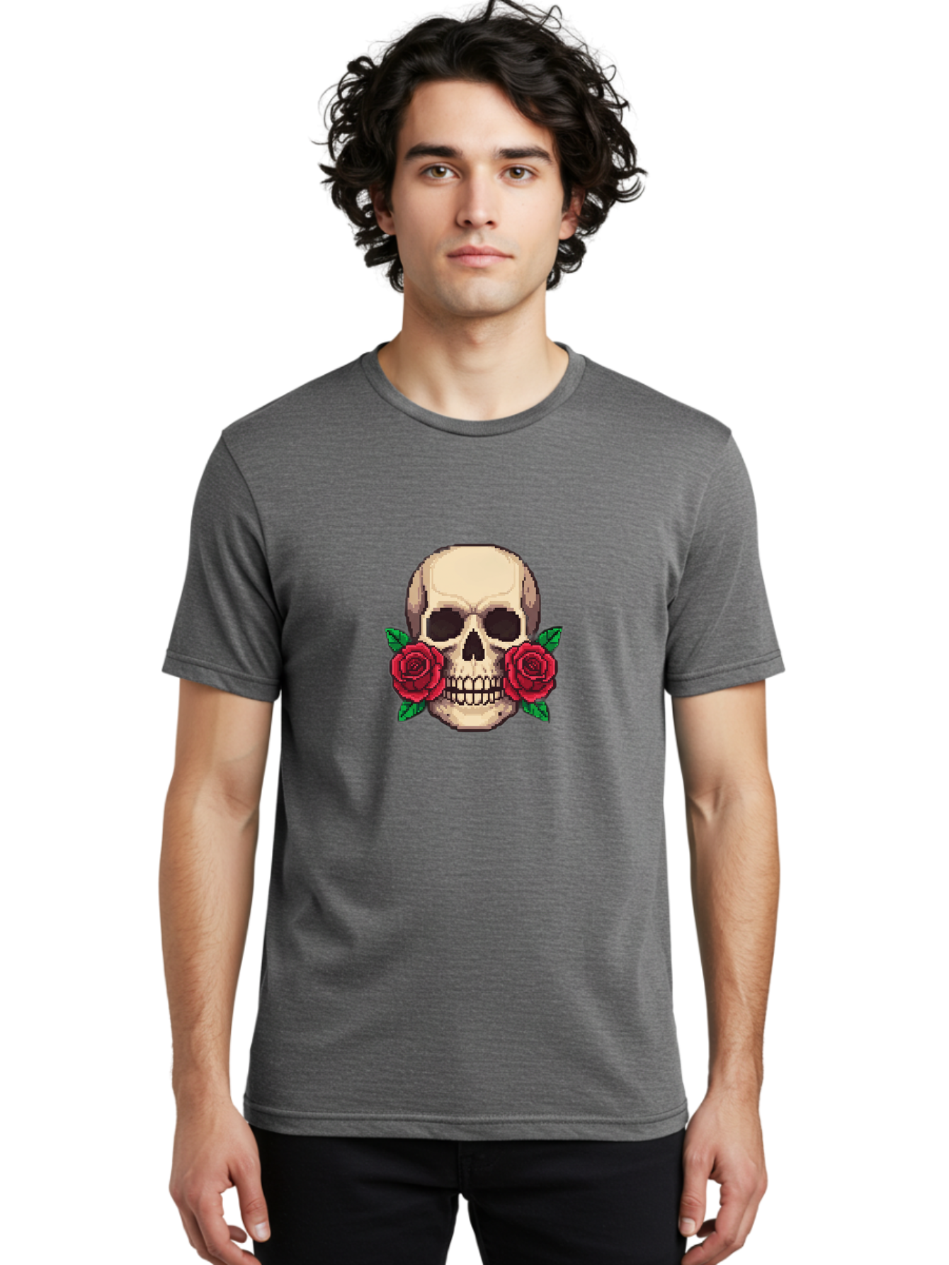 Skull-With-Roses-5 Men'S Graphic Tee, 100% Cotton, Comfortable Casual Summer Wear, Machine Washable, Vintage Camera, Old Camera, Antique Camera, Black Camera, Classic Photography, Photography Equipment, Nostalgic Device, Film Camera, Ban494