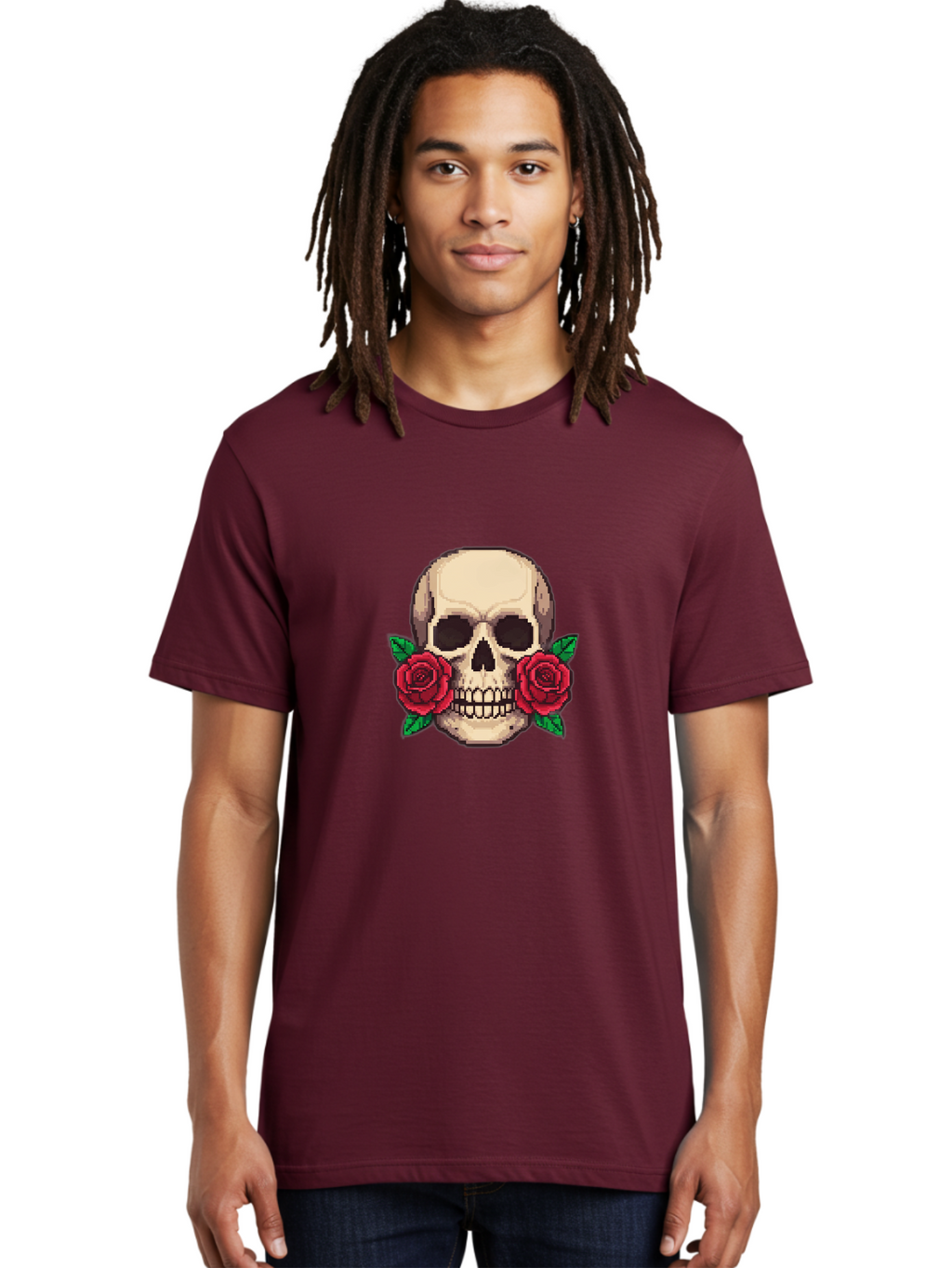 Skull-With-Roses-5 Men'S Graphic Tee, 100% Cotton, Comfortable Casual Summer Wear, Machine Washable, Vintage Camera, Old Camera, Antique Camera, Black Camera, Classic Photography, Photography Equipment, Nostalgic Device, Film Camera, Ban494