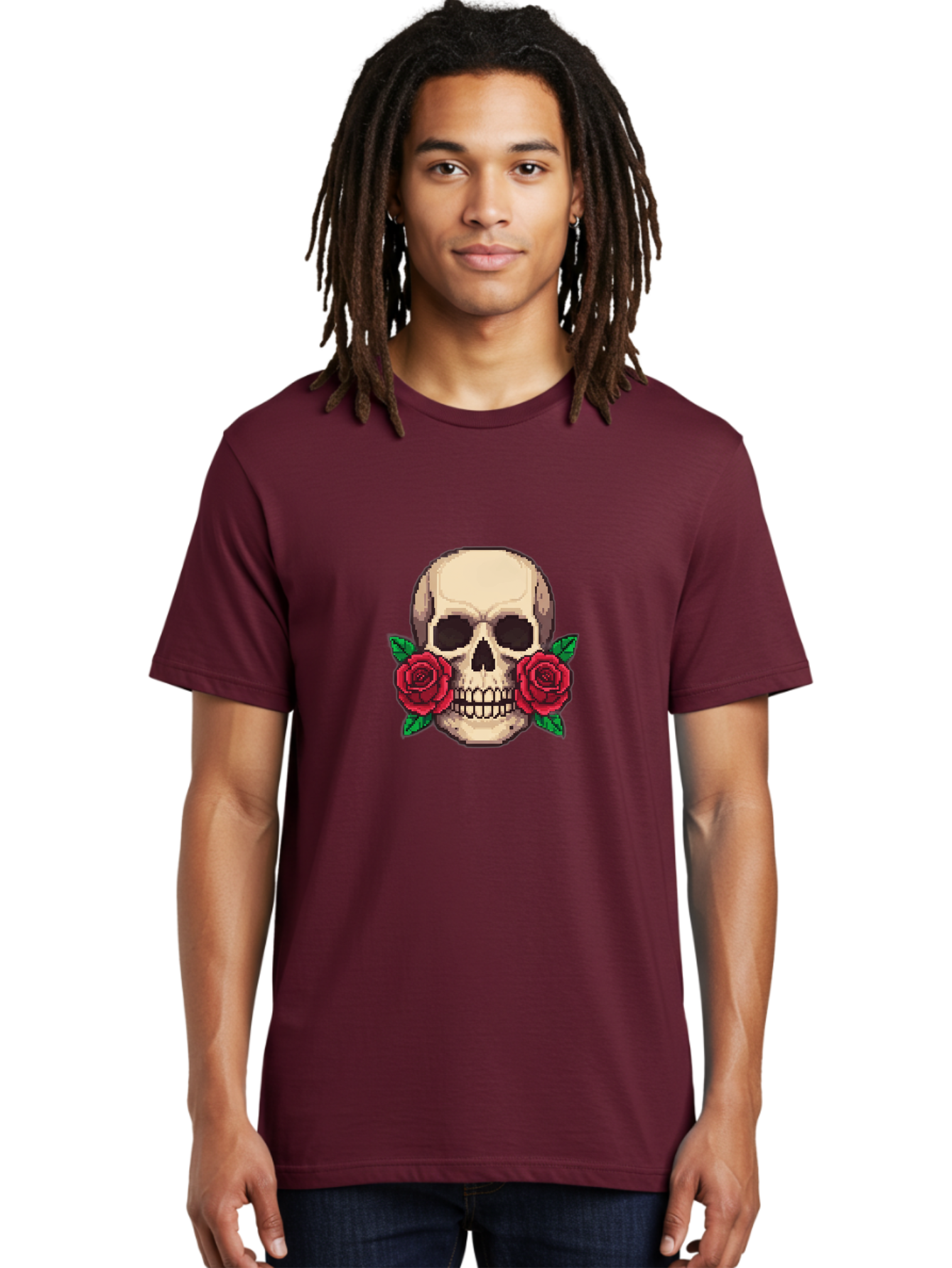 Skull-With-Roses-5 Men'S Graphic Tee, 100% Cotton, Comfortable Casual Summer Wear, Machine Washable, Vintage Camera, Old Camera, Antique Camera, Black Camera, Classic Photography, Photography Equipment, Nostalgic Device, Film Camera, Ban494