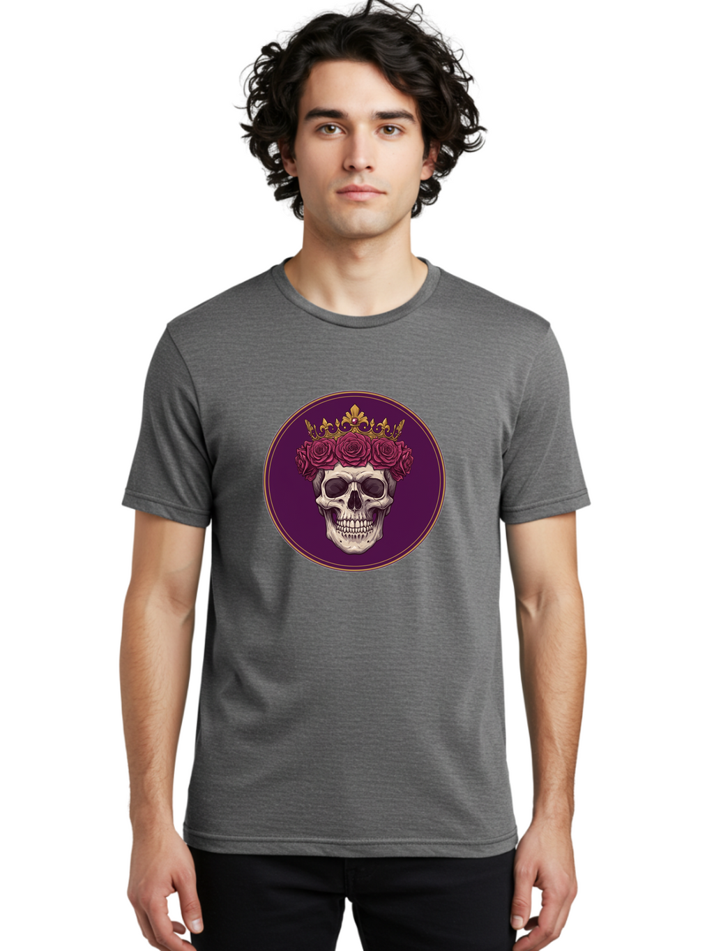Skull-With-Roses-And-Crown Men'S Graphic Tee, 100% Cotton, Comfortable Casual Summer Wear, Machine Washable, Vintage Camera, Old Camera, Antique Camera, Black Camera, Classic Photography, Photography Equipment, Nostalgic Device, Film Camera, Ban495