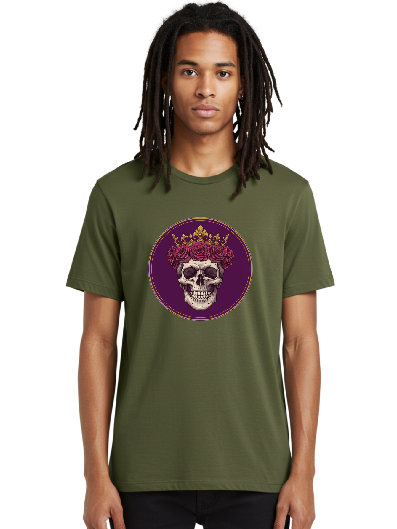 Skull-With-Roses-And-Crown Men'S Graphic Tee, 100% Cotton, Comfortable Casual Summer Wear, Machine Washable, Vintage Camera, Old Camera, Antique Camera, Black Camera, Classic Photography, Photography Equipment, Nostalgic Device, Film Camera, Ban495