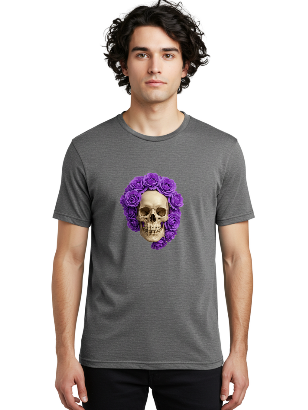 Skull-With-Roses Men'S Graphic Tee, 100% Cotton, Comfortable Casual Summer Wear, Machine Washable, Vintage Camera, Old Camera, Antique Camera, Black Camera, Classic Photography, Photography Equipment, Nostalgic Device, Film Camera, Camera Art Ban496