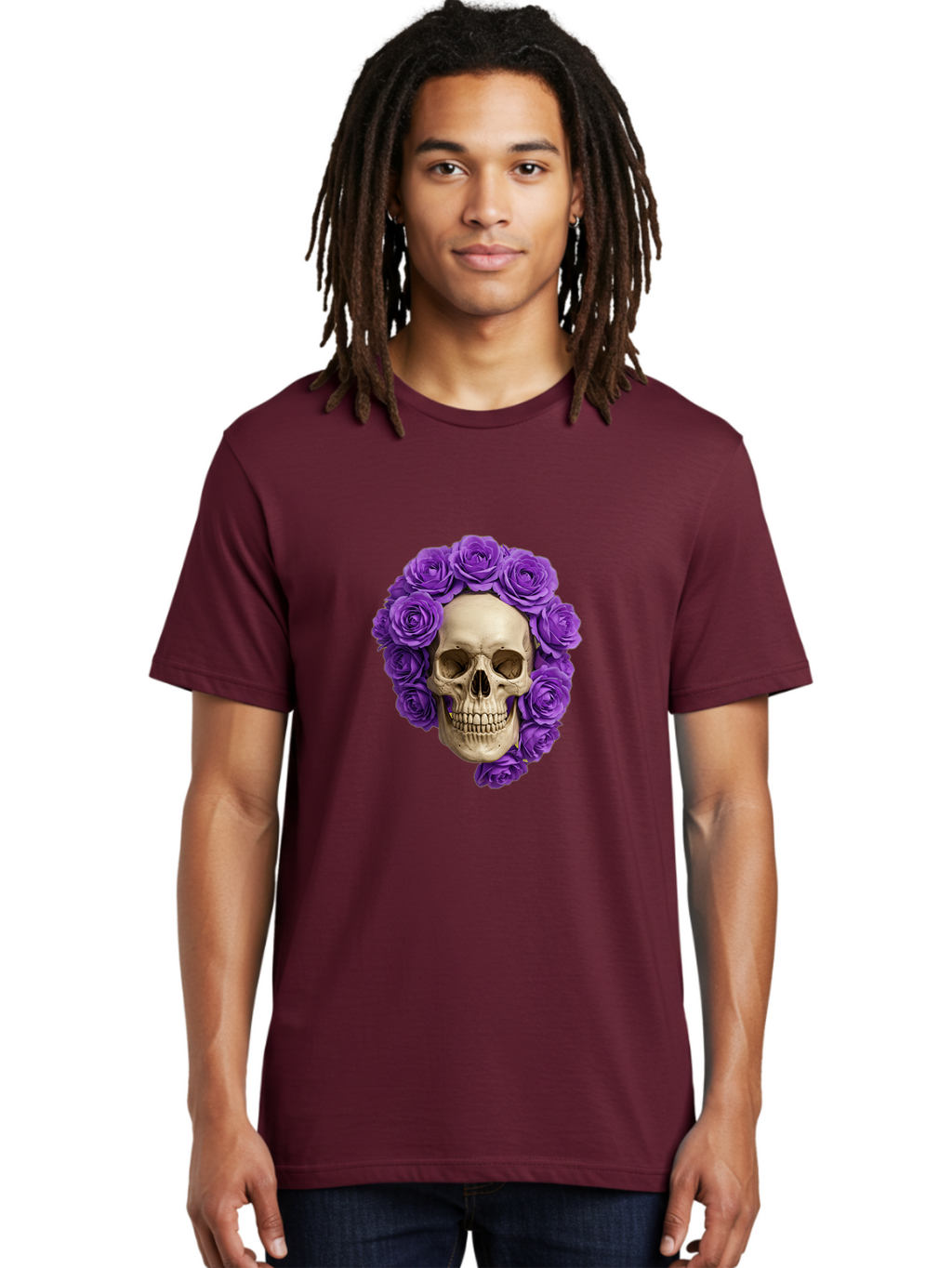 Skull-With-Roses Men'S Graphic Tee, 100% Cotton, Comfortable Casual Summer Wear, Machine Washable, Vintage Camera, Old Camera, Antique Camera, Black Camera, Classic Photography, Photography Equipment, Nostalgic Device, Film Camera, Camera Art Ban496