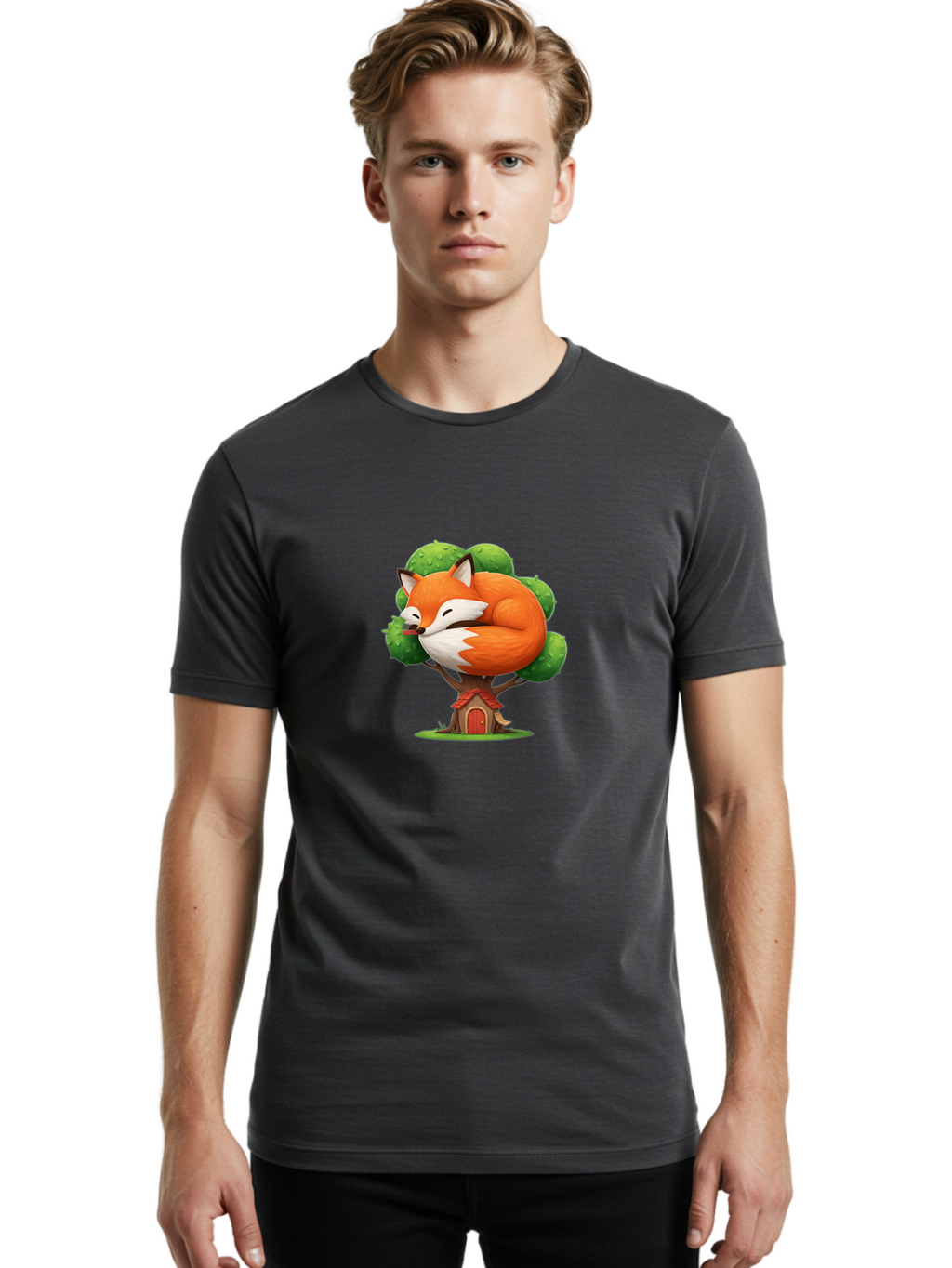 Sleeping-Fox-Treehouse Men'S Graphic Tee, 100% Cotton, Comfortable Casual Summer Wear, Machine Washable, Vintage Camera, Old Camera, Antique Camera, Black Camera, Classic Photography, Photography Equipment, Nostalgic Device, Film Camera, Ban501