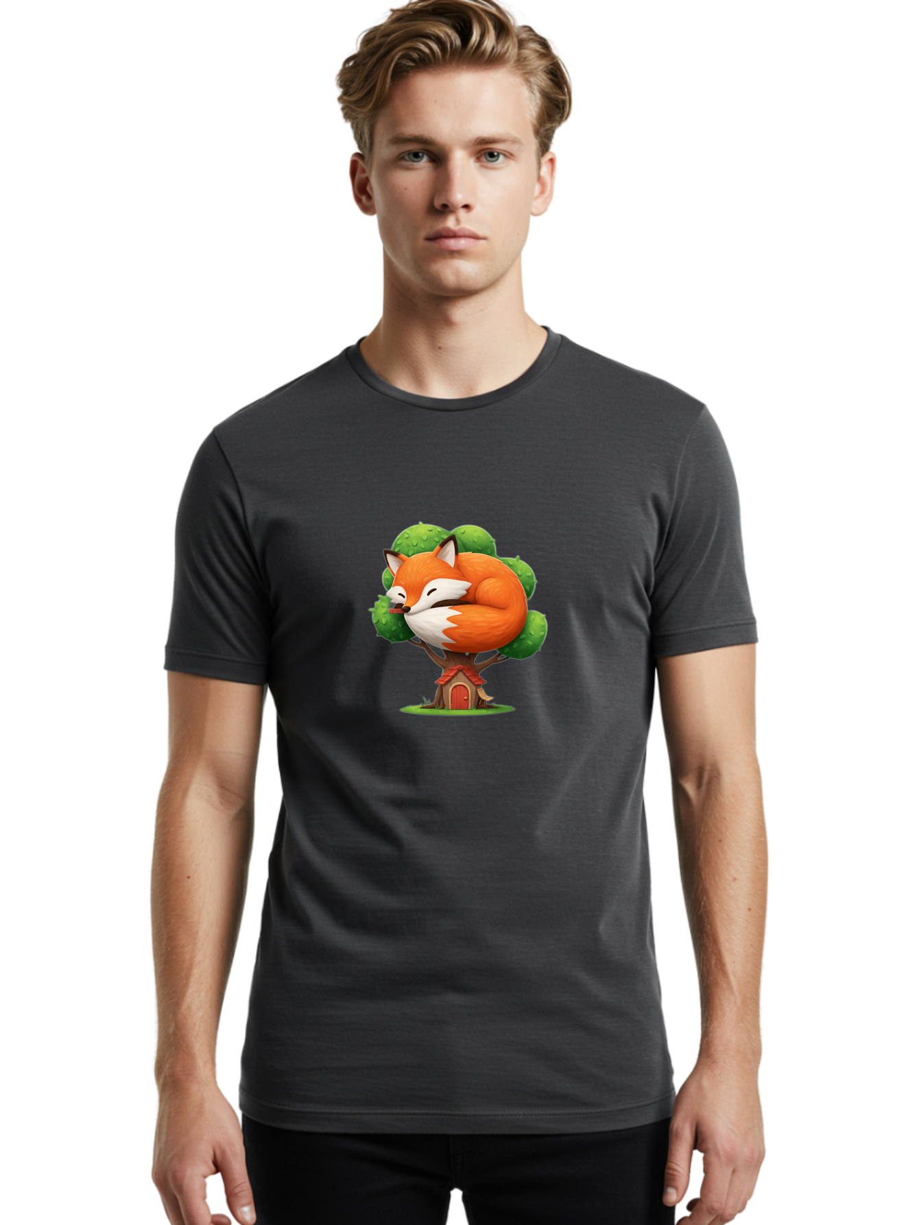 Sleeping-Fox-Treehouse Men'S Graphic Tee, 100% Cotton, Comfortable Casual Summer Wear, Machine Washable, Vintage Camera, Old Camera, Antique Camera, Black Camera, Classic Photography, Photography Equipment, Nostalgic Device, Film Camera, Ban501