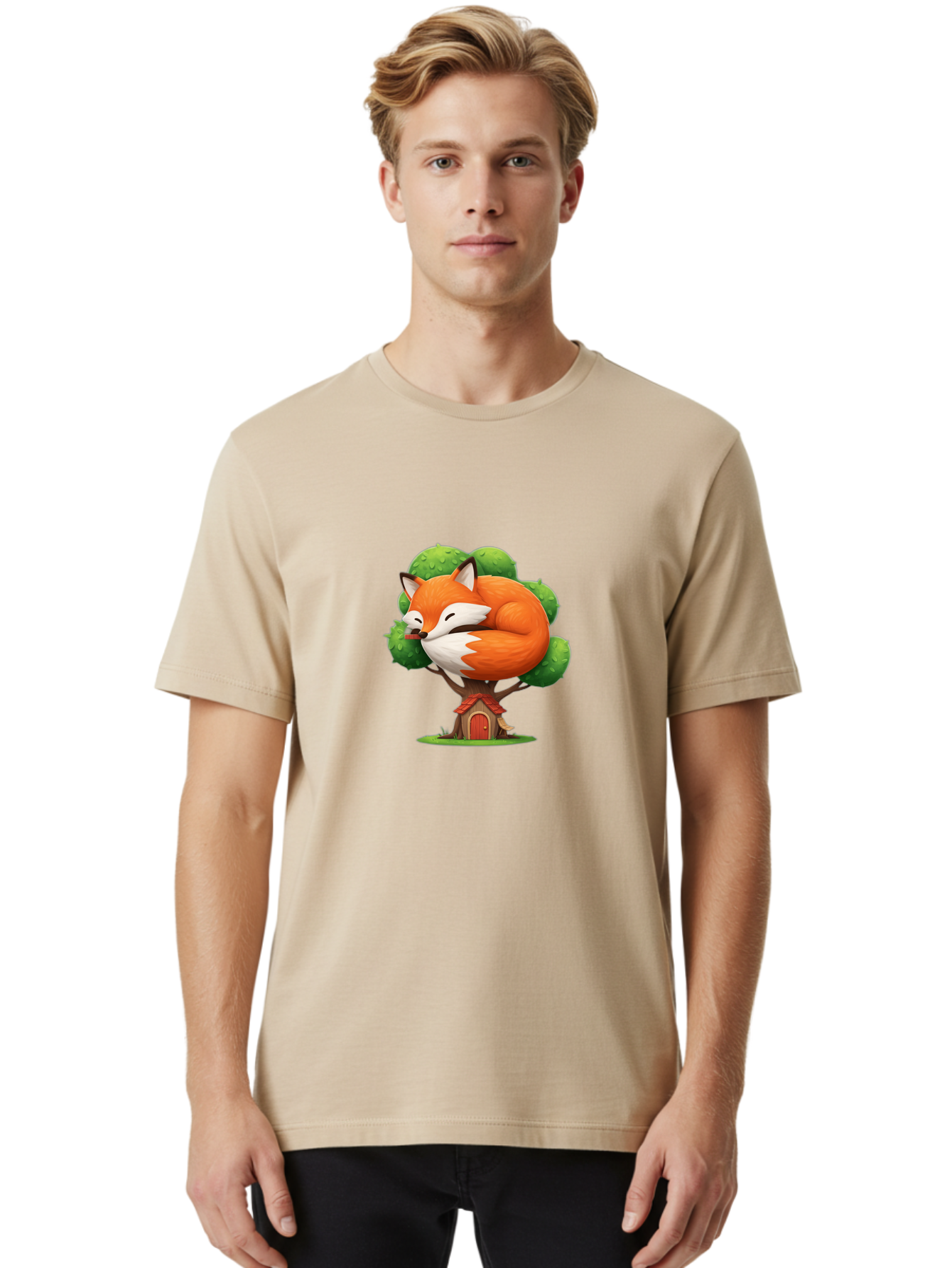 Sleeping-Fox-Treehouse Men'S Graphic Tee, 100% Cotton, Comfortable Casual Summer Wear, Machine Washable, Vintage Camera, Old Camera, Antique Camera, Black Camera, Classic Photography, Photography Equipment, Nostalgic Device, Film Camera, Ban501