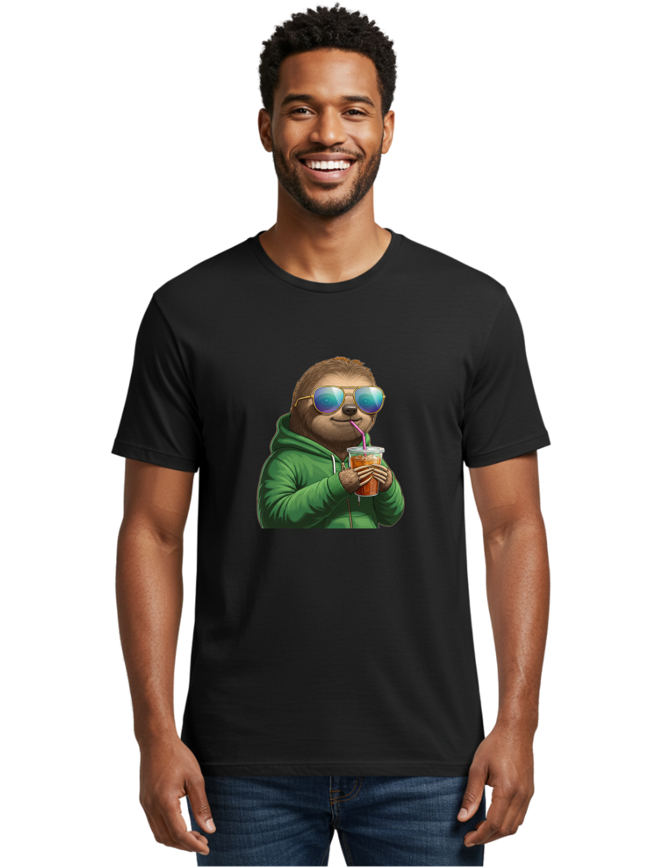 Sloth-Drinking-Iced-Tea Men'S Graphic Tee, 100% Cotton, Comfortable Casual Summer Wear, Machine Washable, Vintage Camera, Old Camera, Antique Camera, Black Camera, Classic Photography, Photography Equipment, Nostalgic Device, Film Camera, Ban509
