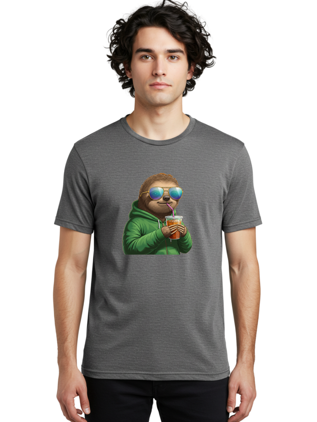 Sloth-Drinking-Iced-Tea Men'S Graphic Tee, 100% Cotton, Comfortable Casual Summer Wear, Machine Washable, Vintage Camera, Old Camera, Antique Camera, Black Camera, Classic Photography, Photography Equipment, Nostalgic Device, Film Camera, Ban509