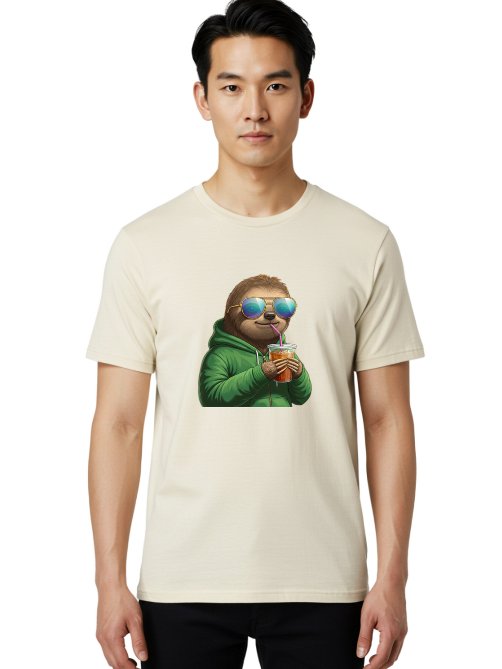 Sloth-Drinking-Iced-Tea Men'S Graphic Tee, 100% Cotton, Comfortable Casual Summer Wear, Machine Washable, Vintage Camera, Old Camera, Antique Camera, Black Camera, Classic Photography, Photography Equipment, Nostalgic Device, Film Camera, Ban509