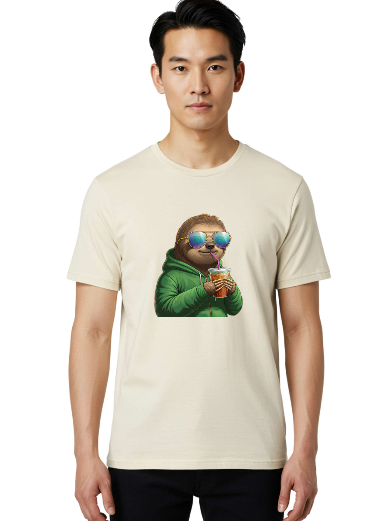 Sloth-Drinking-Iced-Tea Men'S Graphic Tee, 100% Cotton, Comfortable Casual Summer Wear, Machine Washable, Vintage Camera, Old Camera, Antique Camera, Black Camera, Classic Photography, Photography Equipment, Nostalgic Device, Film Camera, Ban509