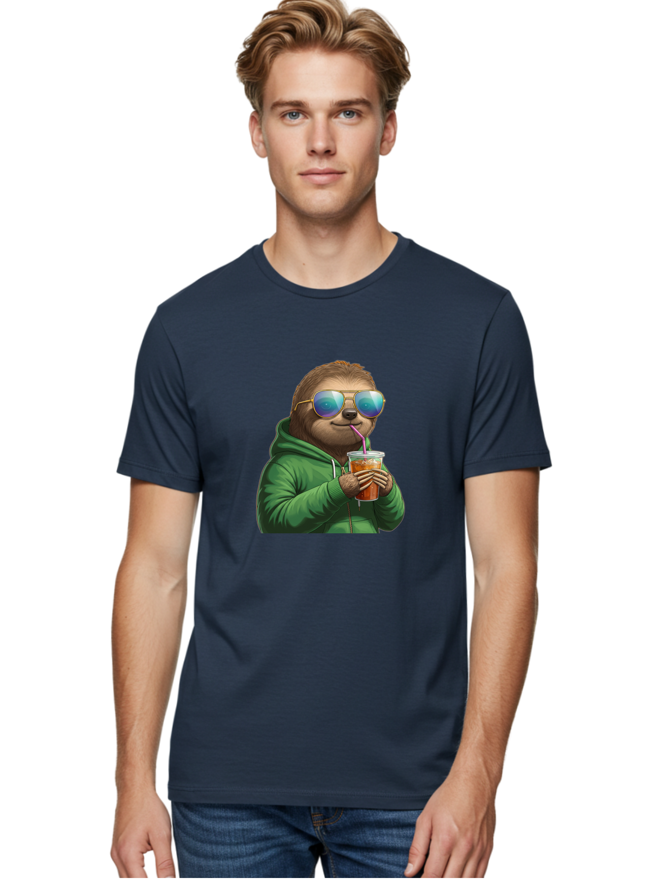 Sloth-Drinking-Iced-Tea Men'S Graphic Tee, 100% Cotton, Comfortable Casual Summer Wear, Machine Washable, Vintage Camera, Old Camera, Antique Camera, Black Camera, Classic Photography, Photography Equipment, Nostalgic Device, Film Camera, Ban509