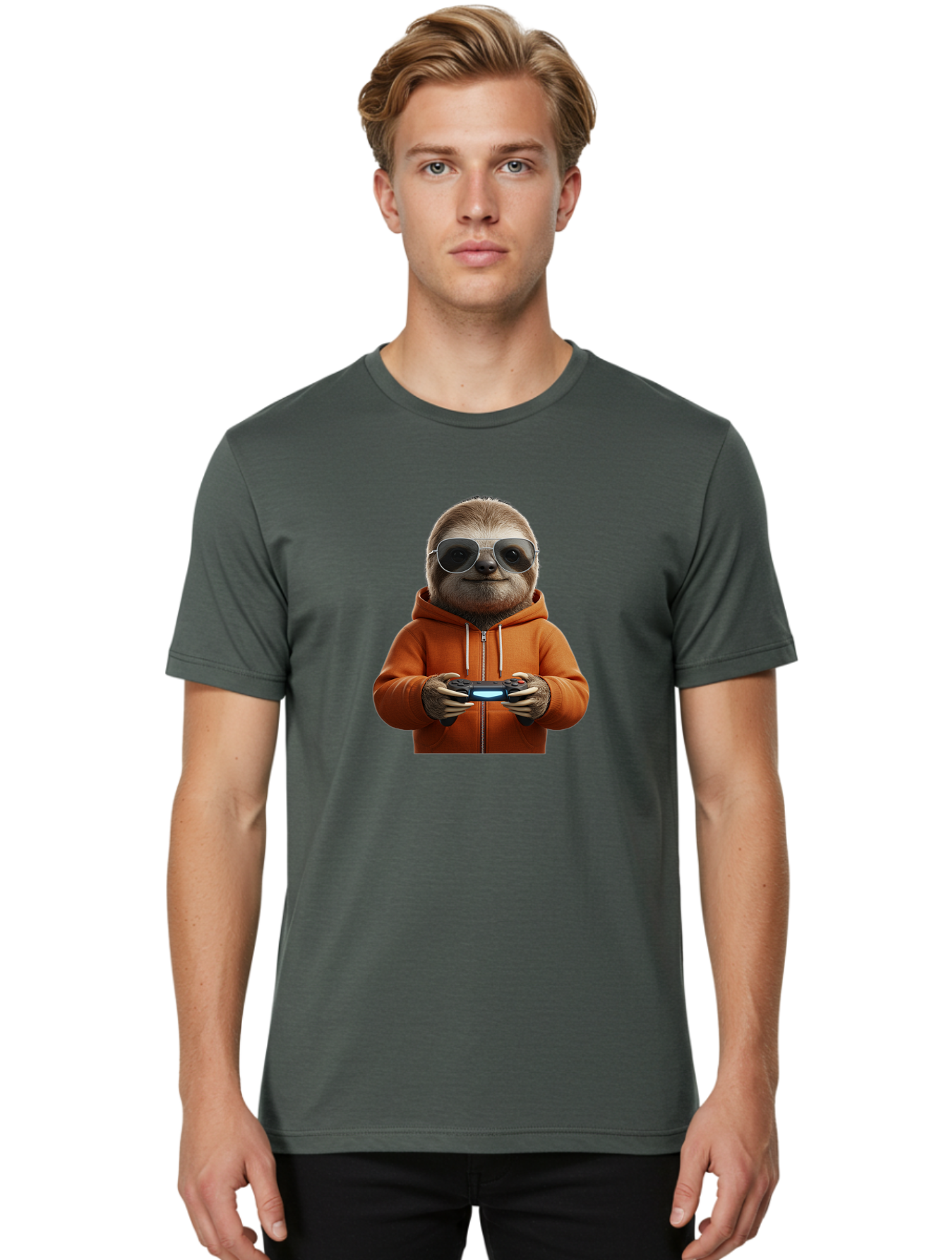 Sloth-Gamer Men'S Graphic Tee, 100% Cotton, Comfortable Casual Summer Wear, Machine Washable, Vintage Camera, Old Camera, Antique Camera, Black Camera, Classic Photography, Photography Equipment, Nostalgic Device, Film Camera, Camera Art Ban510
