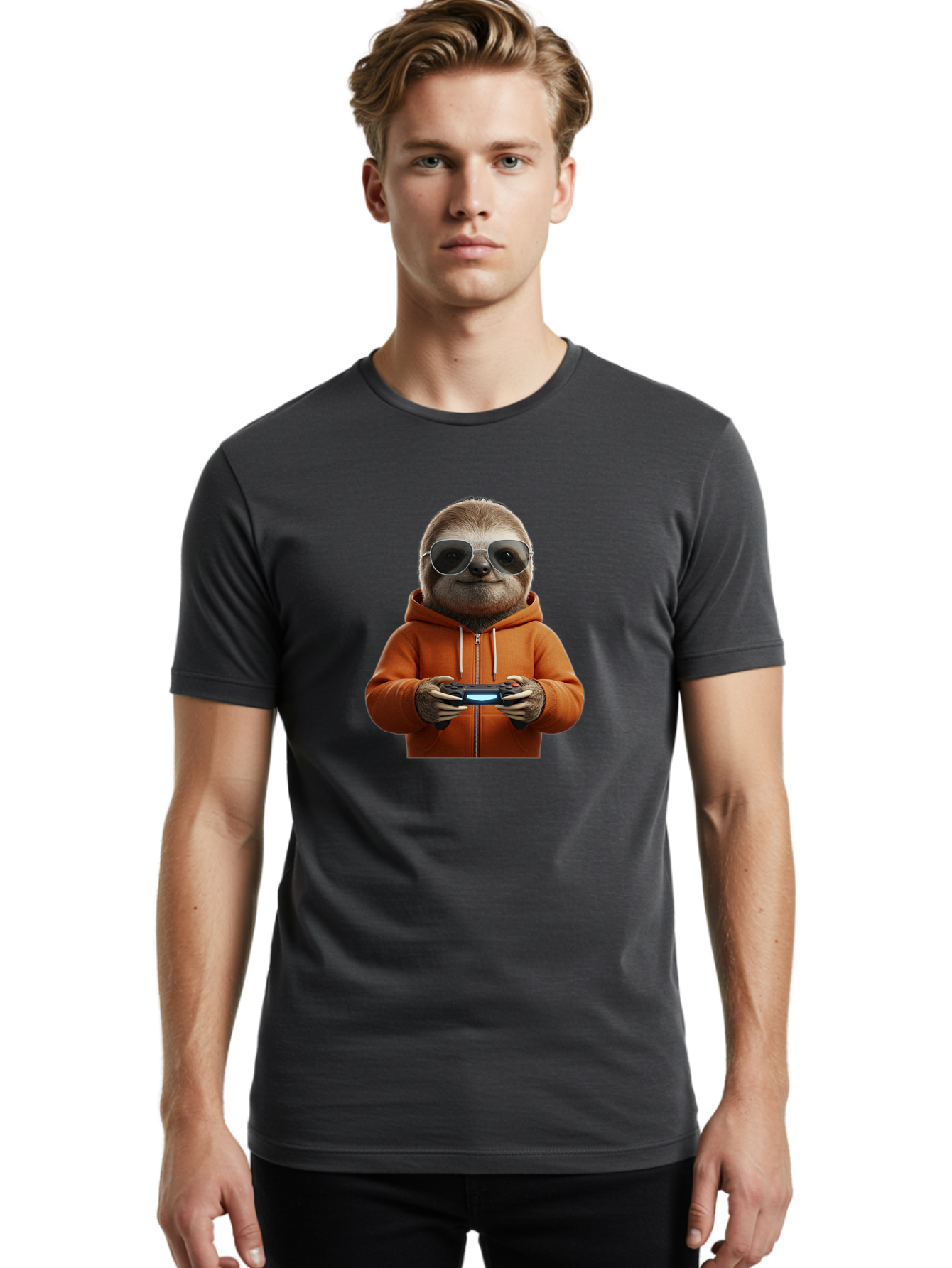 Sloth-Gamer Men'S Graphic Tee, 100% Cotton, Comfortable Casual Summer Wear, Machine Washable, Vintage Camera, Old Camera, Antique Camera, Black Camera, Classic Photography, Photography Equipment, Nostalgic Device, Film Camera, Camera Art Ban510
