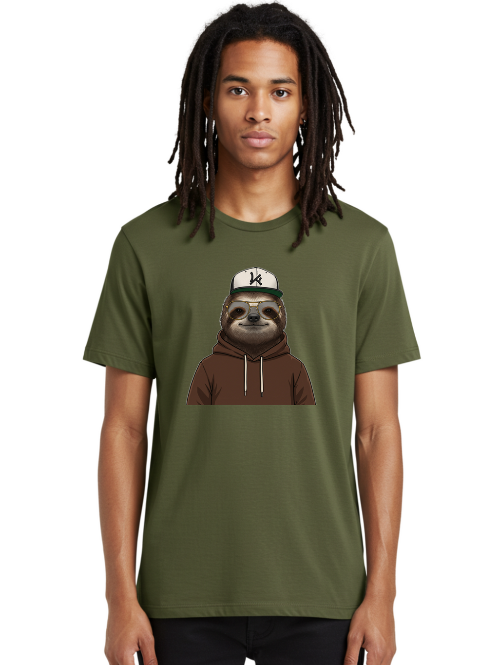 Sloth-In-Baseball-Cap Men'S Graphic Tee, 100% Cotton, Comfortable Casual Summer Wear, Machine Washable, Vintage Camera, Old Camera, Antique Camera, Black Camera, Classic Photography, Photography Equipment, Nostalgic Device, Film Camera, Ban512