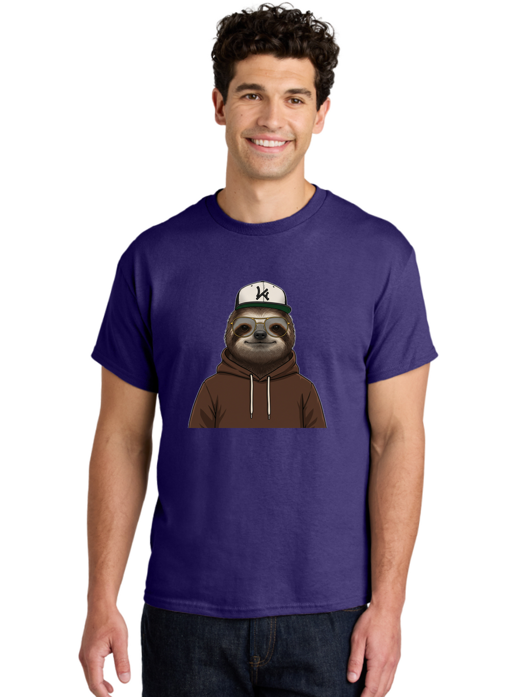 Sloth-In-Baseball-Cap Men'S Graphic Tee, 100% Cotton, Comfortable Casual Summer Wear, Machine Washable, Vintage Camera, Old Camera, Antique Camera, Black Camera, Classic Photography, Photography Equipment, Nostalgic Device, Film Camera, Ban512