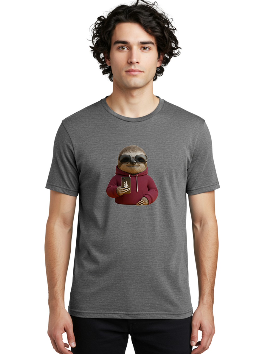 Sloth-In-Hoodie Men'S Graphic Tee, 100% Cotton, Comfortable Casual Summer Wear, Machine Washable, Vintage Camera, Old Camera, Antique Camera, Black Camera, Classic Photography, Photography Equipment, Nostalgic Device, Film Camera, Camera Art Ban513