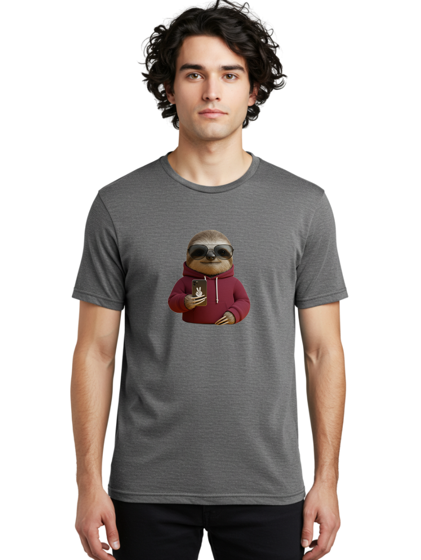 Sloth-In-Hoodie Men'S Graphic Tee, 100% Cotton, Comfortable Casual Summer Wear, Machine Washable, Vintage Camera, Old Camera, Antique Camera, Black Camera, Classic Photography, Photography Equipment, Nostalgic Device, Film Camera, Camera Art Ban513