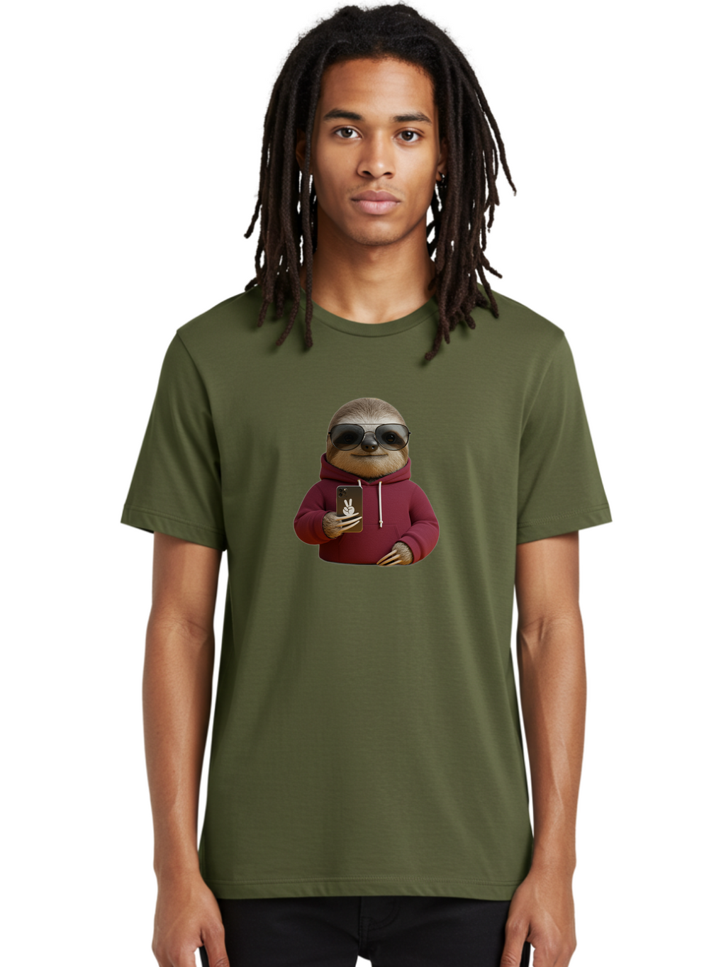 Sloth-In-Hoodie Men'S Graphic Tee, 100% Cotton, Comfortable Casual Summer Wear, Machine Washable, Vintage Camera, Old Camera, Antique Camera, Black Camera, Classic Photography, Photography Equipment, Nostalgic Device, Film Camera, Camera Art Ban513