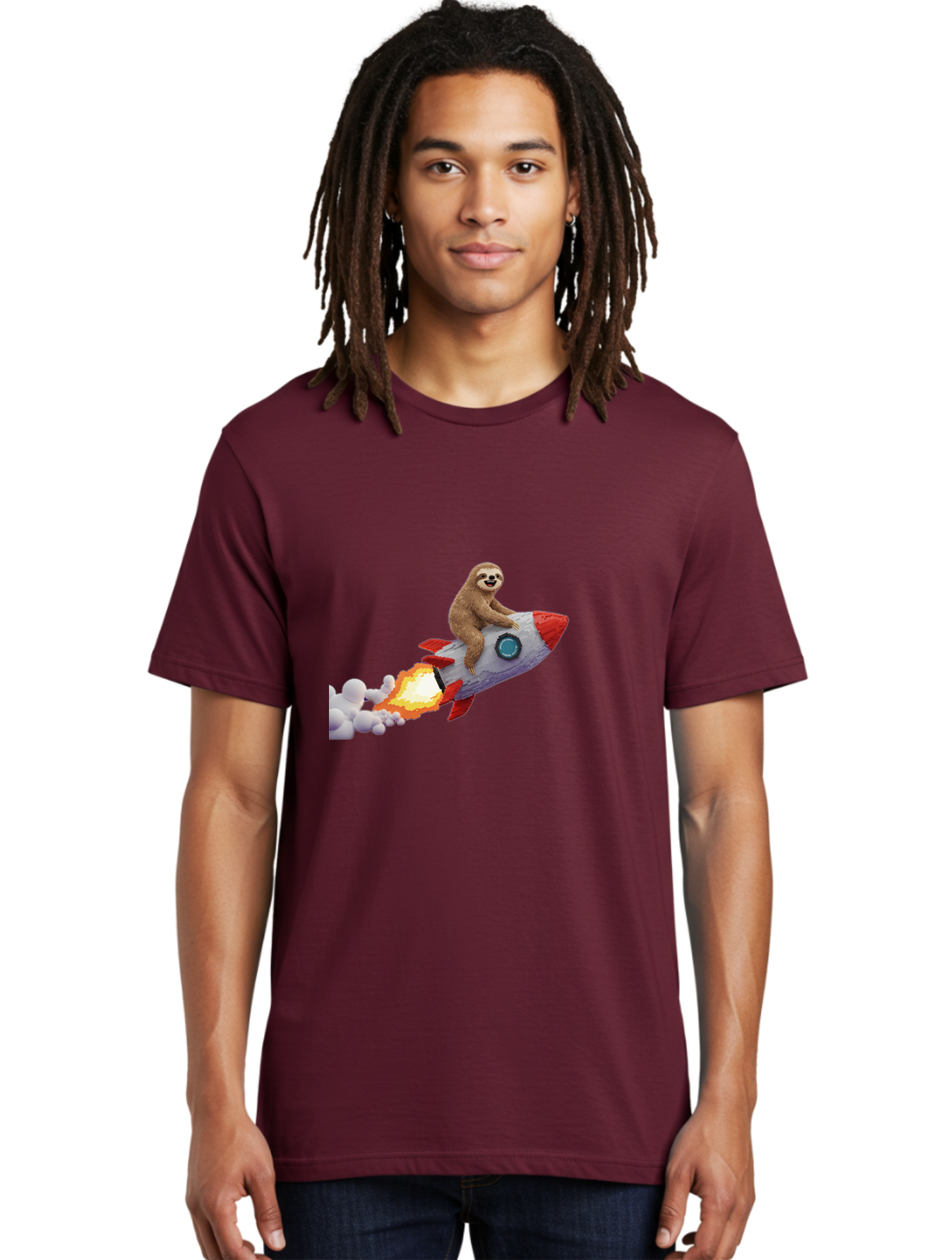 Sloth-On-Rocket-2 Men'S Graphic Tee, 100% Cotton, Comfortable Casual Summer Wear, Machine Washable, Vintage Camera, Old Camera, Antique Camera, Black Camera, Classic Photography, Photography Equipment, Nostalgic Device, Film Camera, Camera Art Ban517