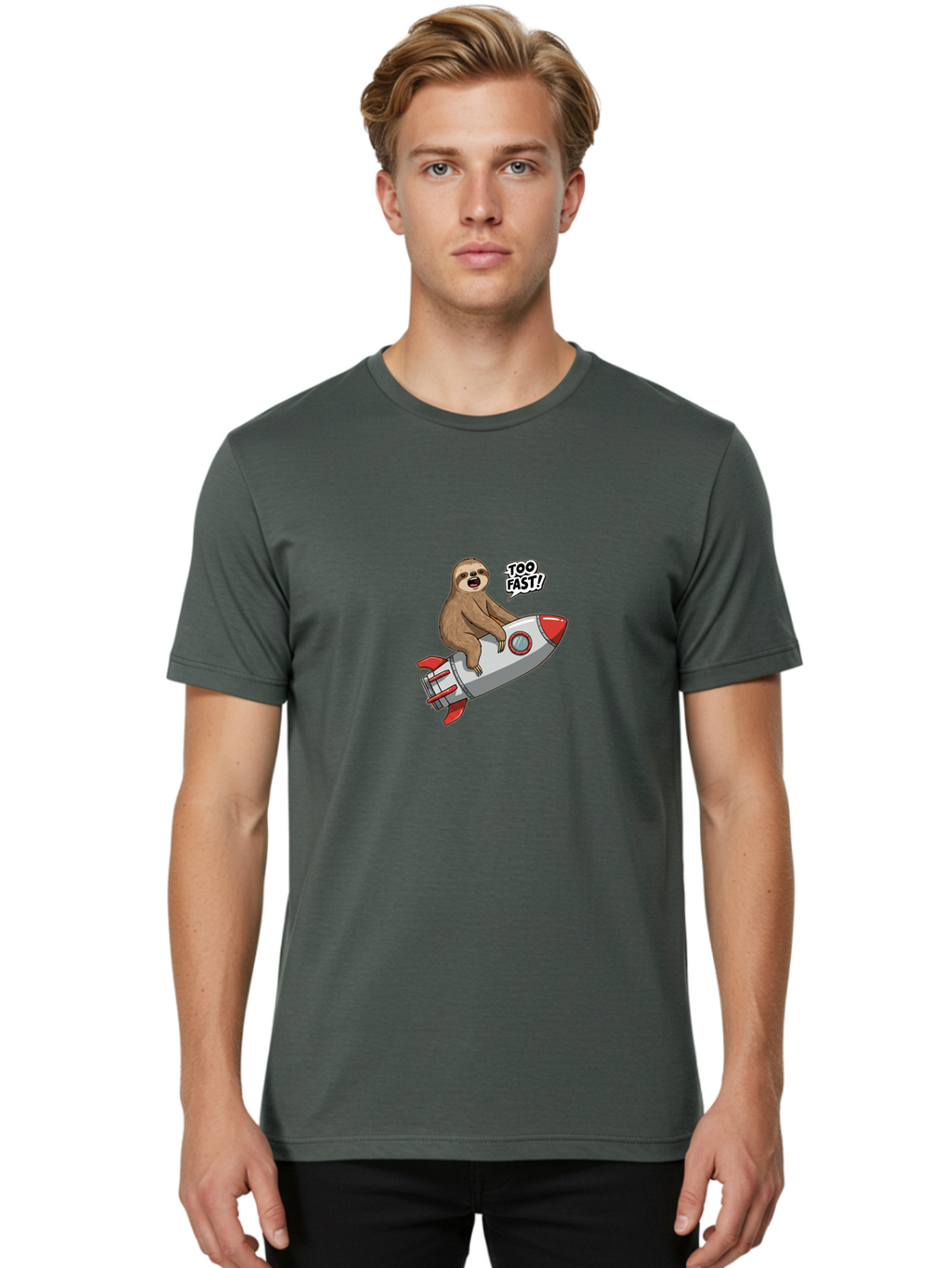 Sloth-On-Rocket-Too-Fast Men'S Graphic Tee, 100% Cotton, Comfortable Casual Summer Wear, Machine Washable, Vintage Camera, Old Camera, Antique Camera, Black Camera, Classic Photography, Photography Equipment, Nostalgic Device, Film Camera, Ban519