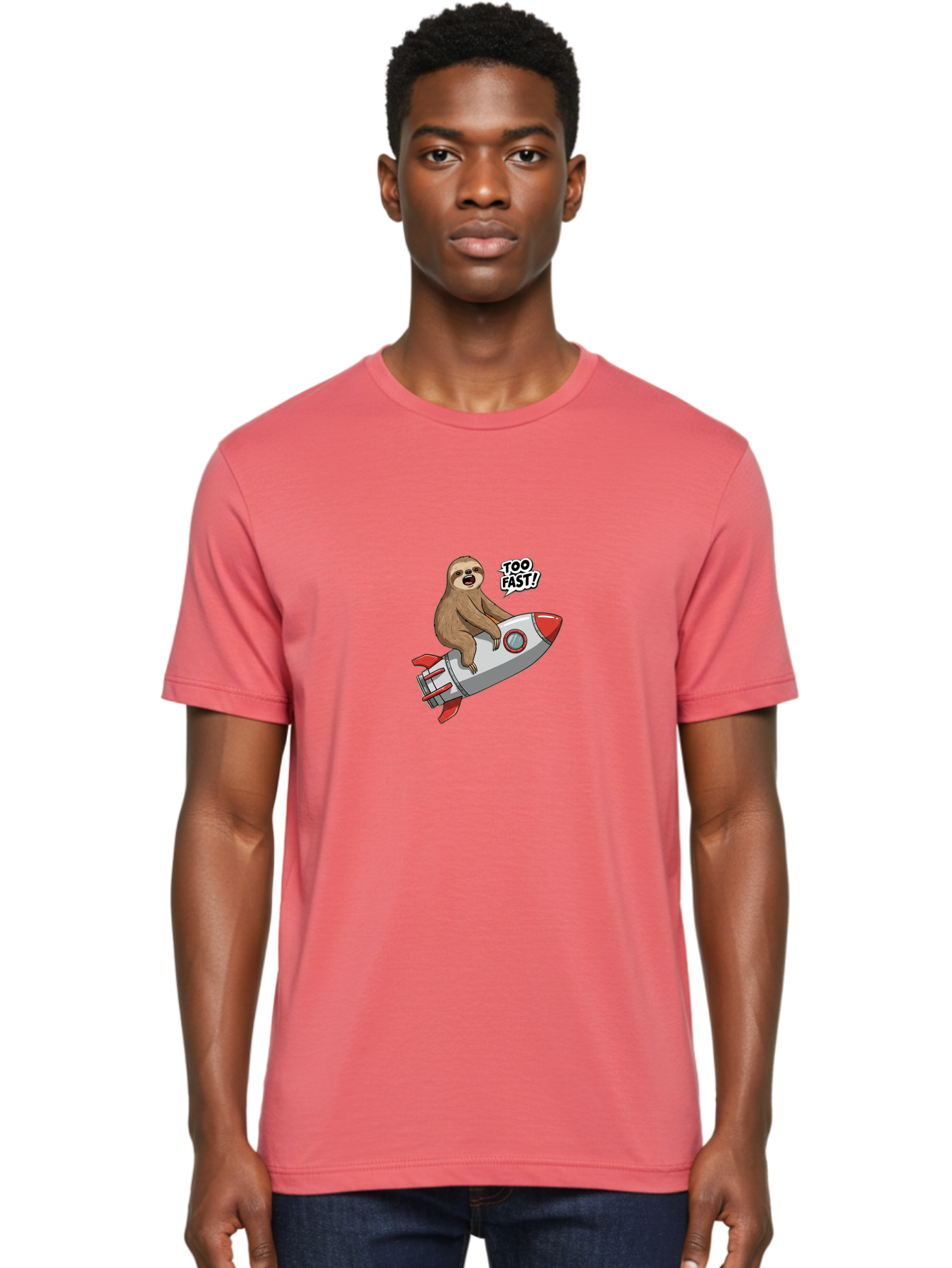 Sloth-On-Rocket-Too-Fast Men'S Graphic Tee, 100% Cotton, Comfortable Casual Summer Wear, Machine Washable, Vintage Camera, Old Camera, Antique Camera, Black Camera, Classic Photography, Photography Equipment, Nostalgic Device, Film Camera, Ban519