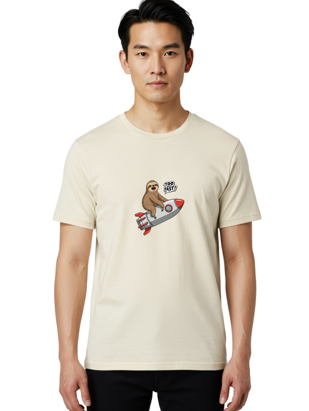 Sloth-On-Rocket-Too-Fast Men'S Graphic Tee, 100% Cotton, Comfortable Casual Summer Wear, Machine Washable, Vintage Camera, Old Camera, Antique Camera, Black Camera, Classic Photography, Photography Equipment, Nostalgic Device, Film Camera, Ban519