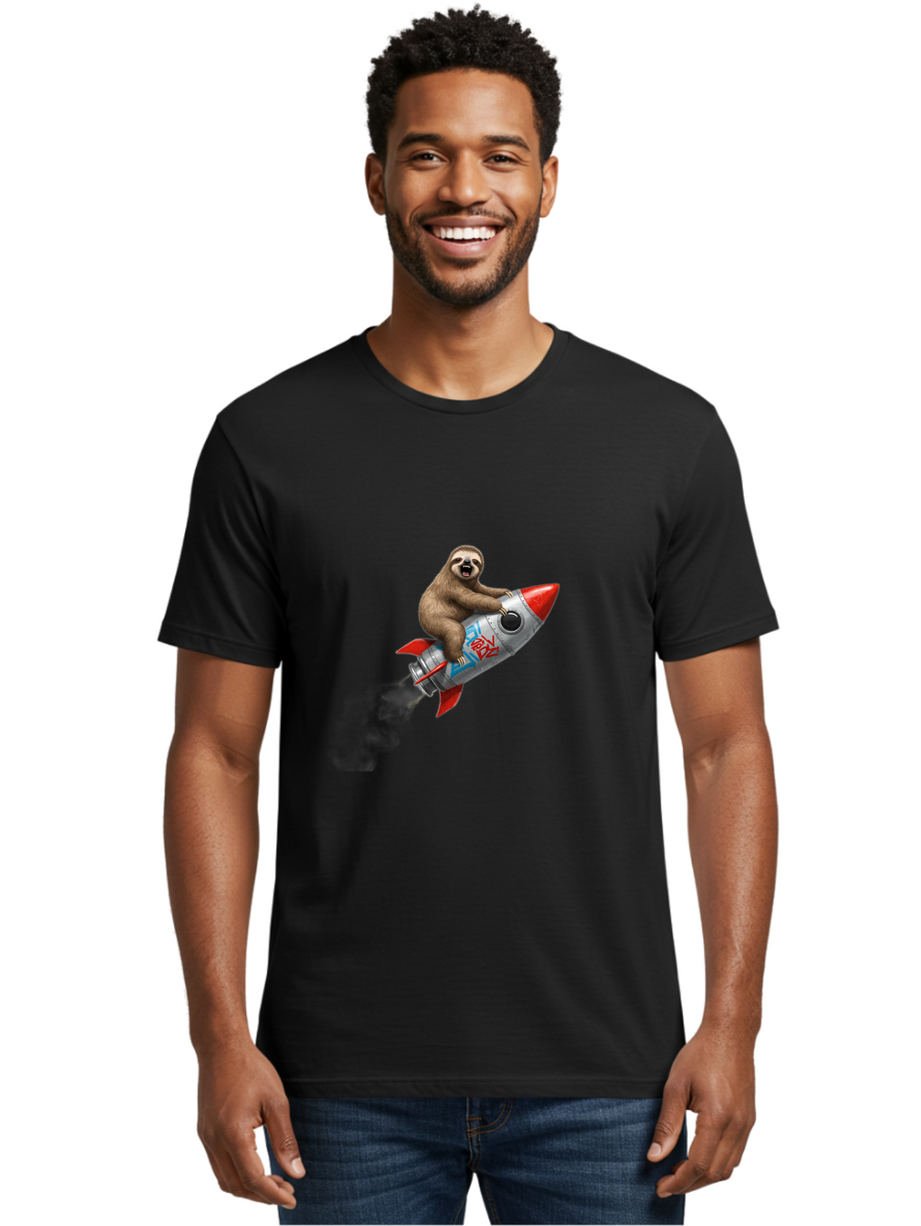 Sloth-Rocket Men'S Graphic Tee, 100% Cotton, Comfortable Casual Summer Wear, Machine Washable, Vintage Camera, Old Camera, Antique Camera, Black Camera, Classic Photography, Photography Equipment, Nostalgic Device, Film Camera, Camera Art Ban522