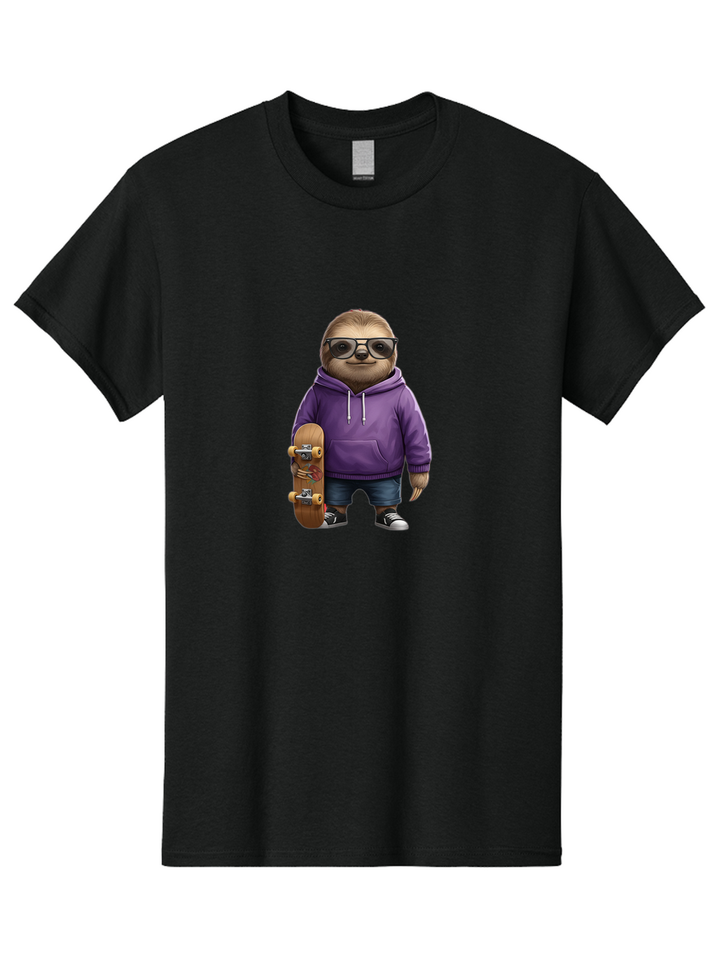 Sloth-With-Skateboard Men'S Graphic Tee, 100% Cotton, Comfortable Casual Summer Wear, Machine Washable, Vintage Camera, Old Camera, Antique Camera, Black Camera, Classic Photography, Photography Equipment, Nostalgic Device, Film Camera, Ban523